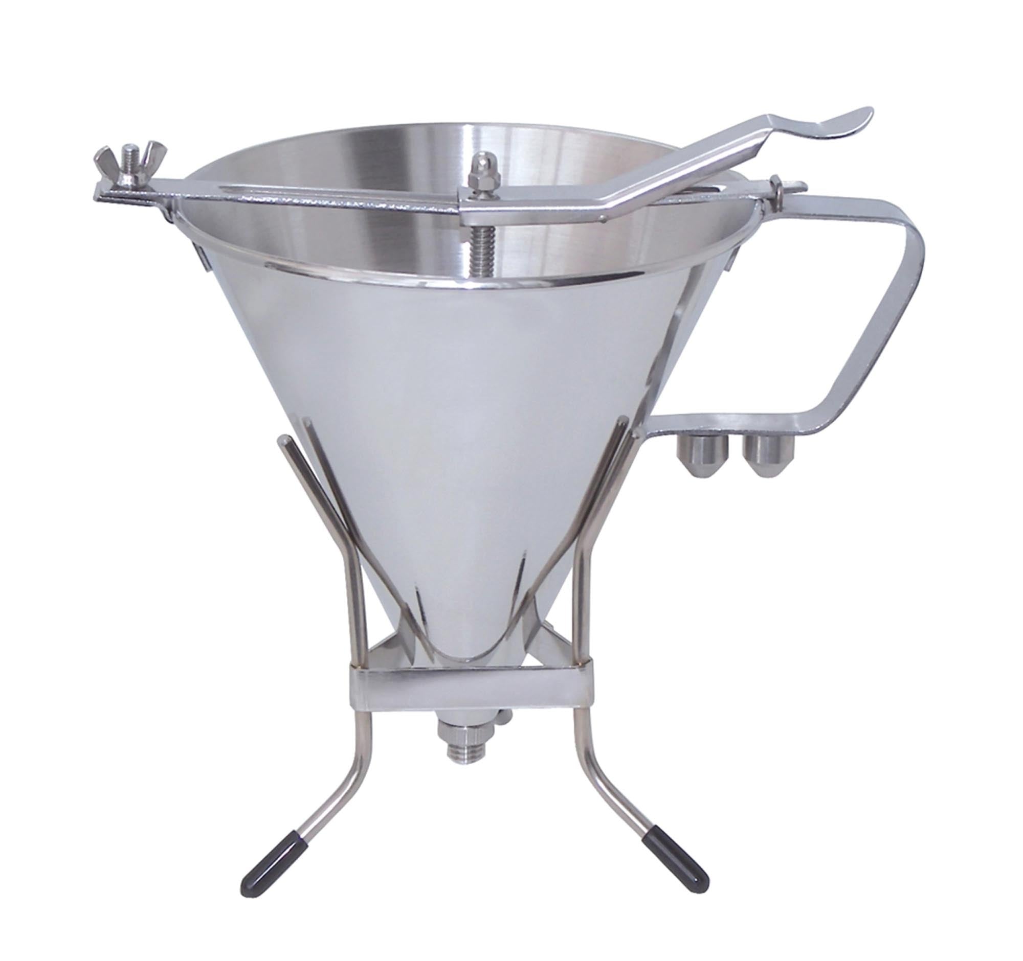 Der KWIK PRO Saucen- und Fondanttrichter von de Buyer, 1,9 lt., aus Edelstahl, bietet Präzision und Sauberkeit beim Ausgiessen.