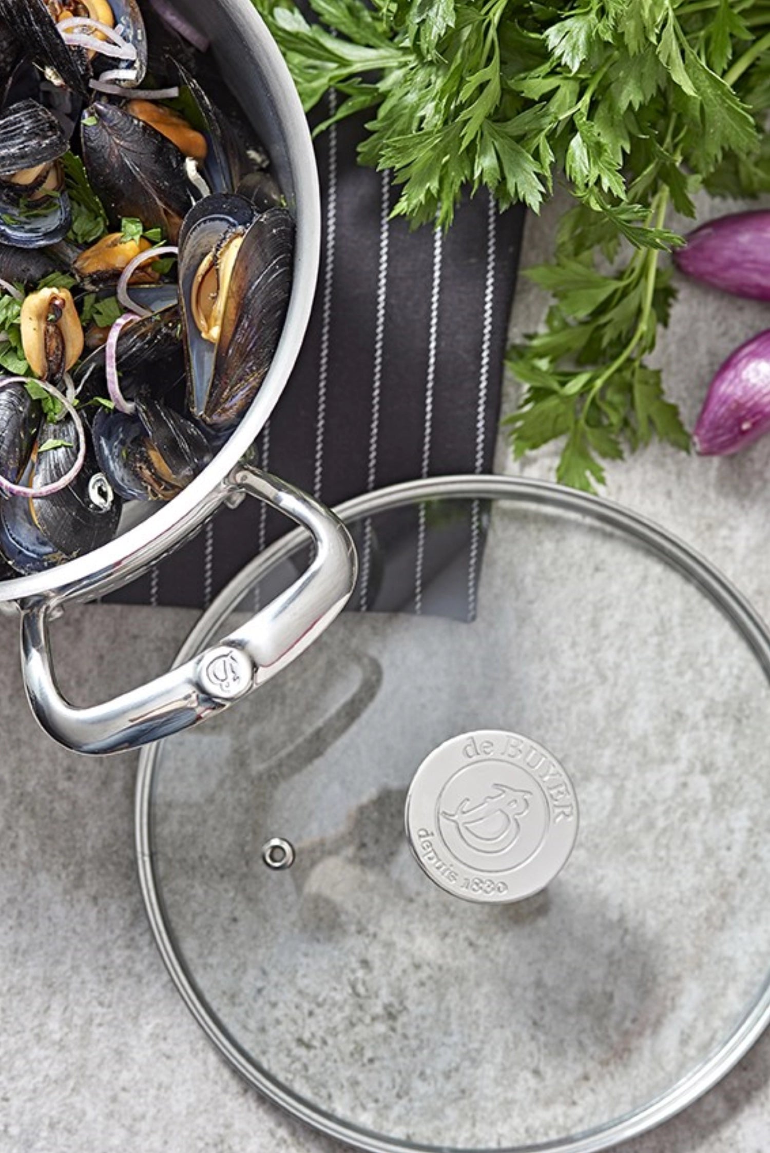 MILADY Bratentopf Ø 24cm mit Deckel von de Buyer, ideal für vielseitiges Kochen, robustes Material, elegantes Design für jede Küche.