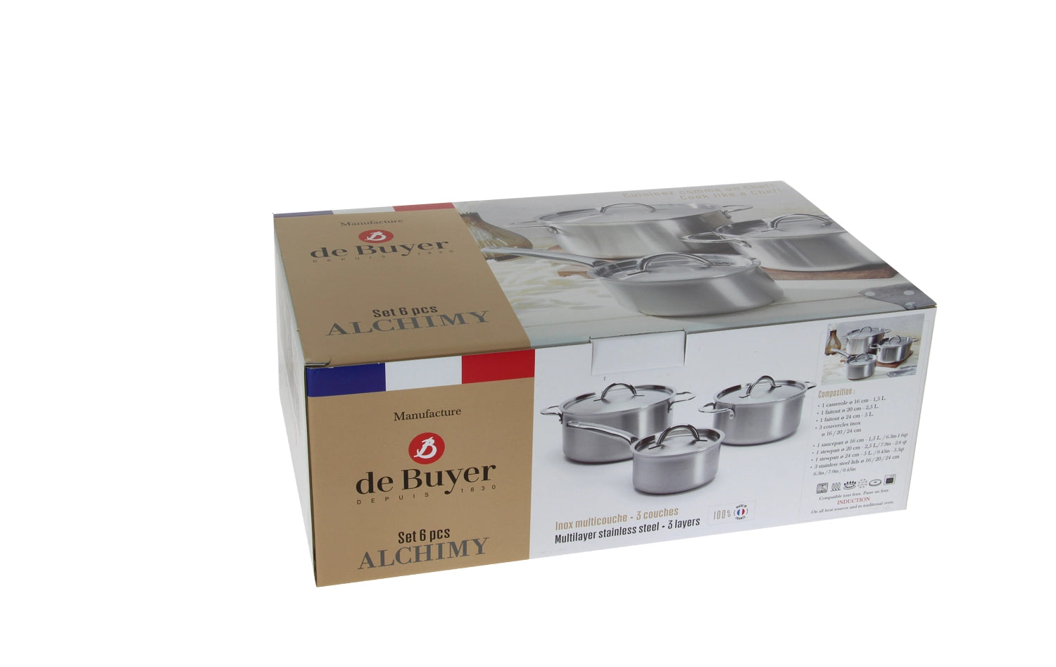 Set of 6 cooking pots Alchemy: 2 pots 16, 24 cm + casserole 20 cm