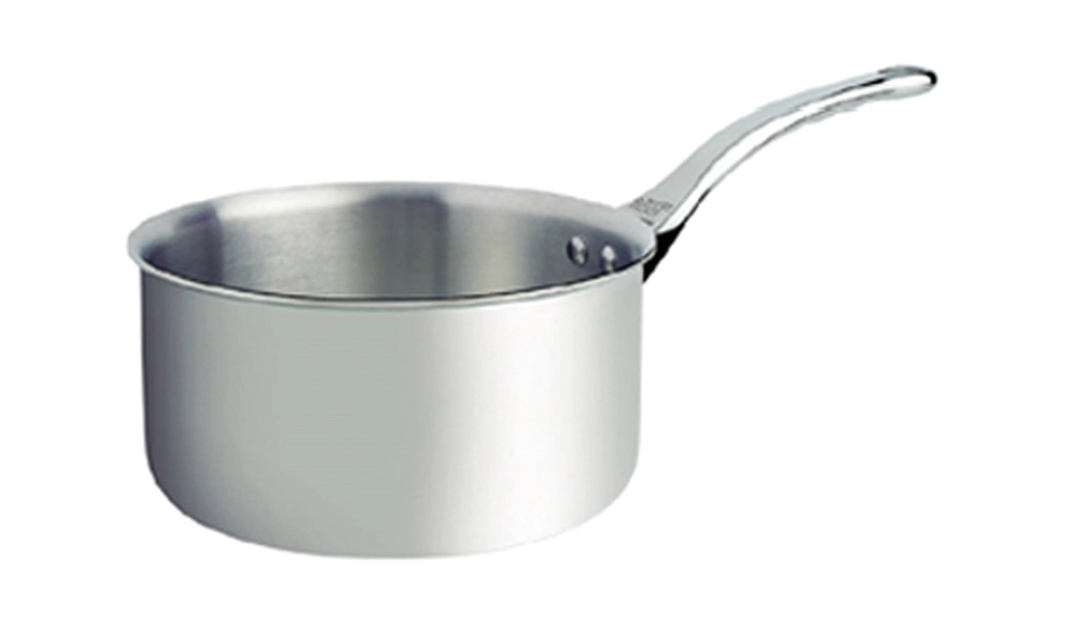 Kompakte AFFINITY Stielkasserolle Ø 14 cm von de Buyer, ideal für Induktion, bietet präzise Wärmeverteilung und vielseitige Kochmöglichkeiten.