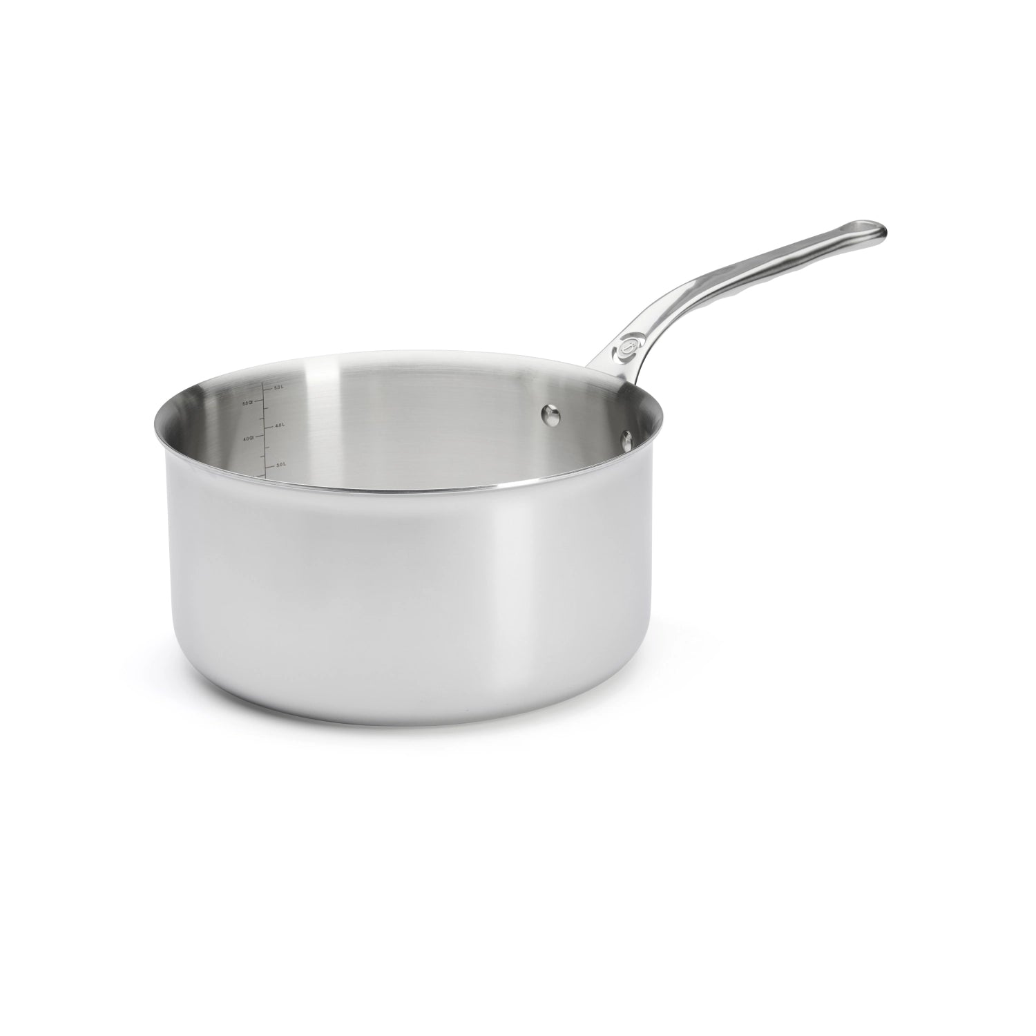 Elegante Affinity Kasserole Inox Ø 24 cm von de Buyer, ideal für schonendes Kochen, langlebig und für alle Herdarten geeignet.