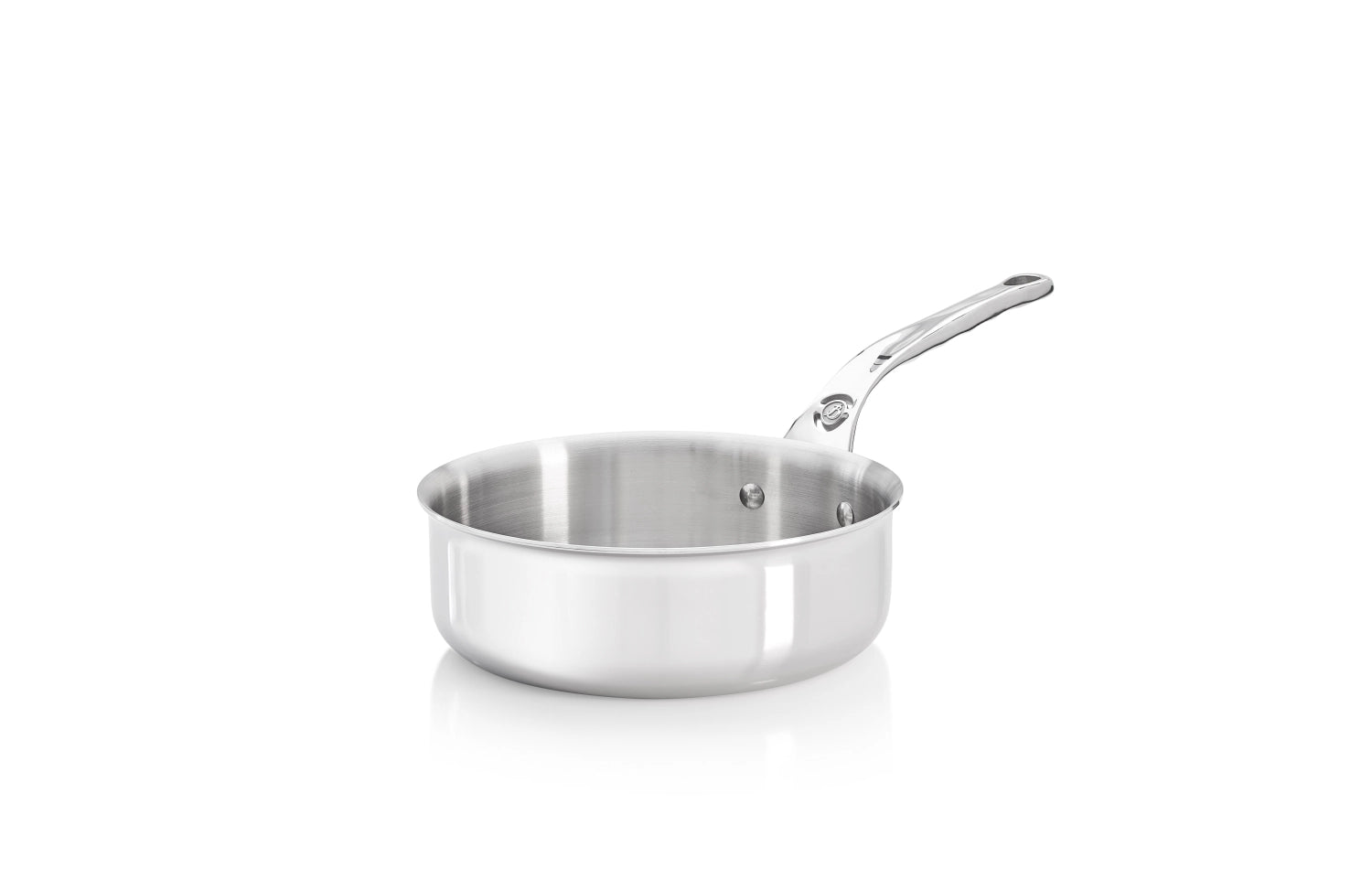 Hochwertige Stielkasserolle Ø 20cm aus Edelstahl, perfekt für Induktion, von de Buyer – ideal für präzises Kochen und stilvolles Servieren.