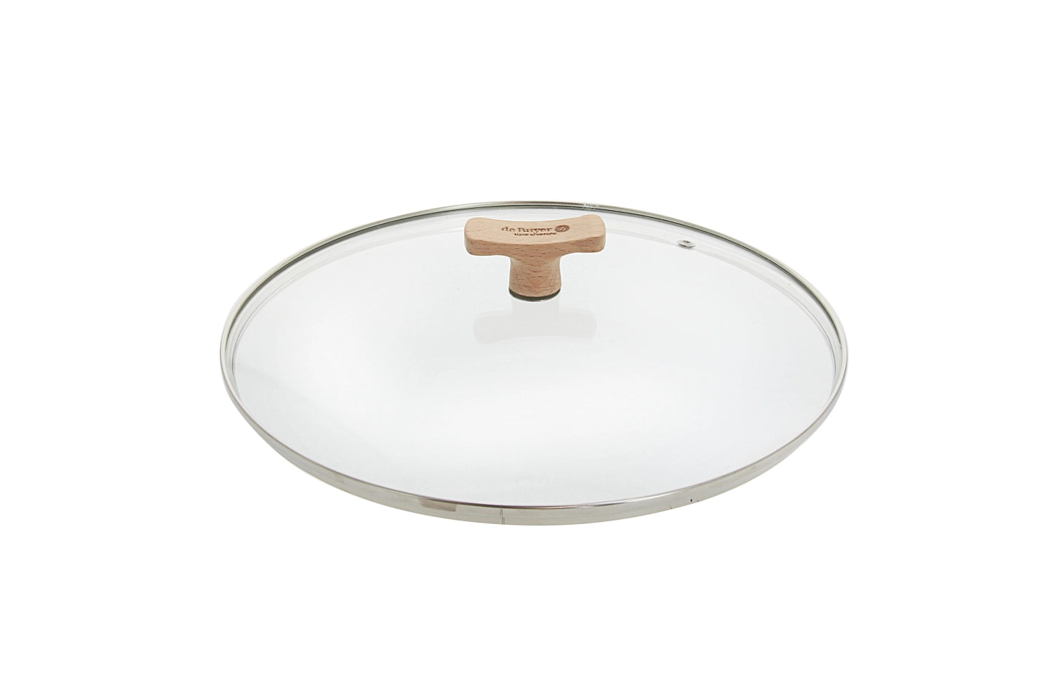 Entdecken Sie den hochwertigen Glasdeckel mit Holzknopf Ø 24cm von de Buyer, perfekt für Modelle 8780 und 8788. Ideal zum Kochen und Dämpfen.