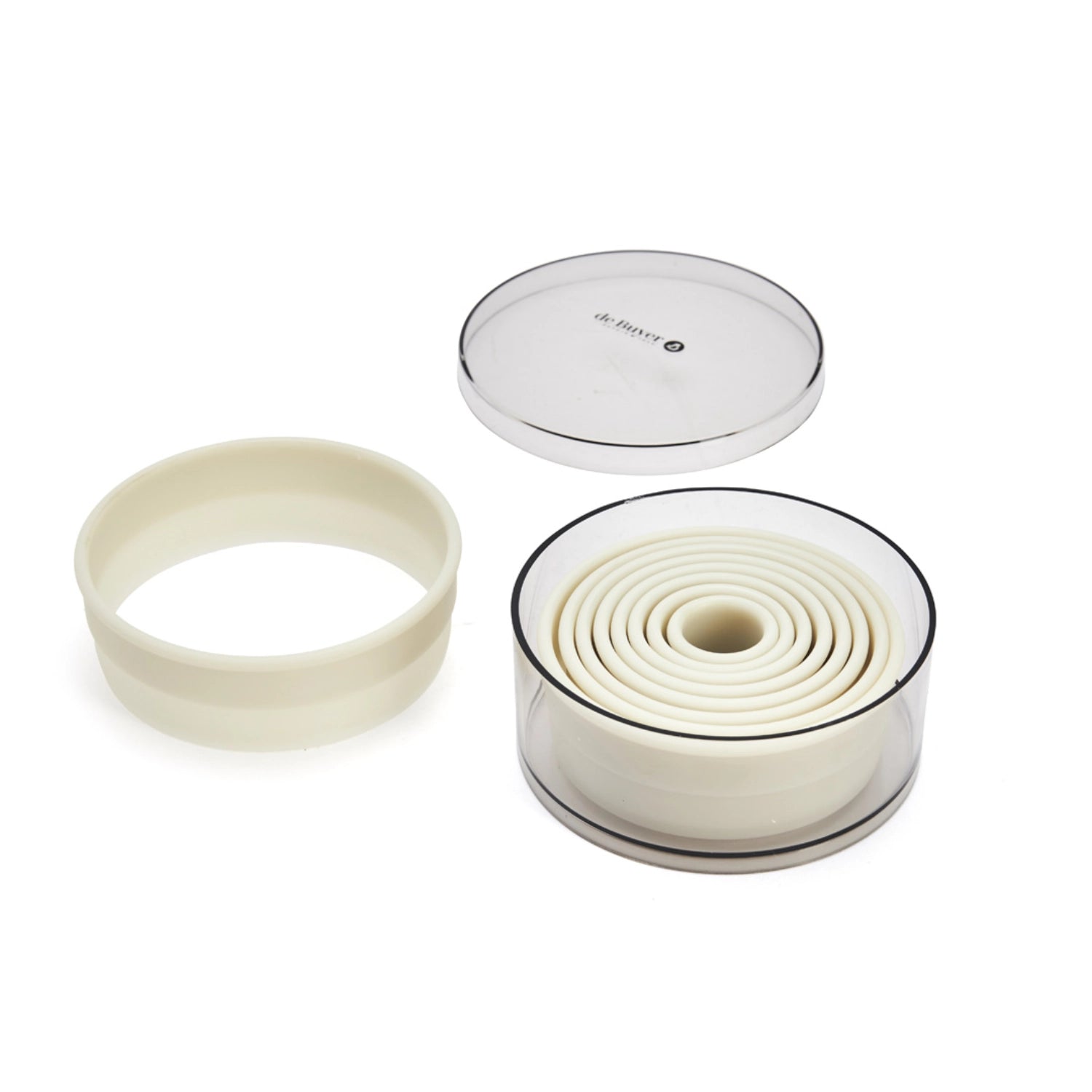Praktisches 9-teiliges Ausstecherset aus robustem Edelstahl, perfekt zum Ausstechen von Keksen, Torten und Fondant in verschiedenen Größen von 2 bis 10 cm.
