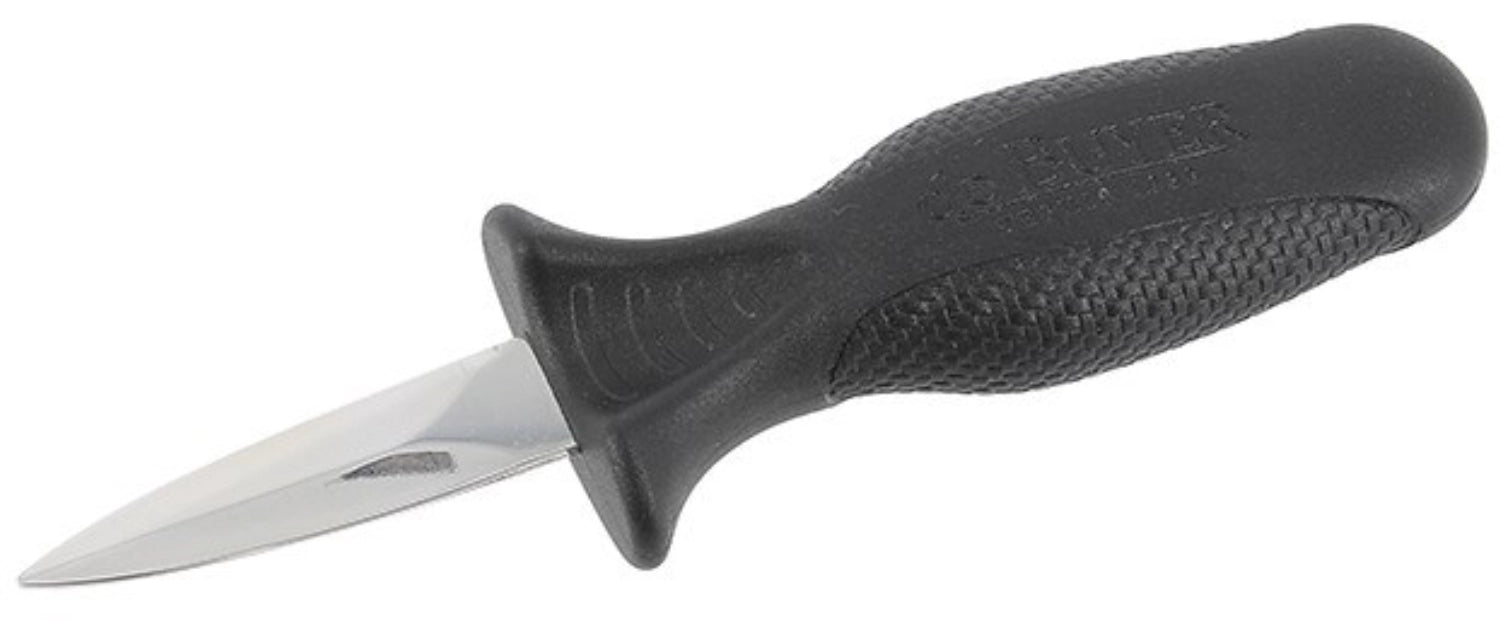 Hochwertiges Austernmesser von de Buyer mit robuster Edelstahlklinge, perfekt zum mühelosen Öffnen von Austern, ergonomisches Design für Komfort.