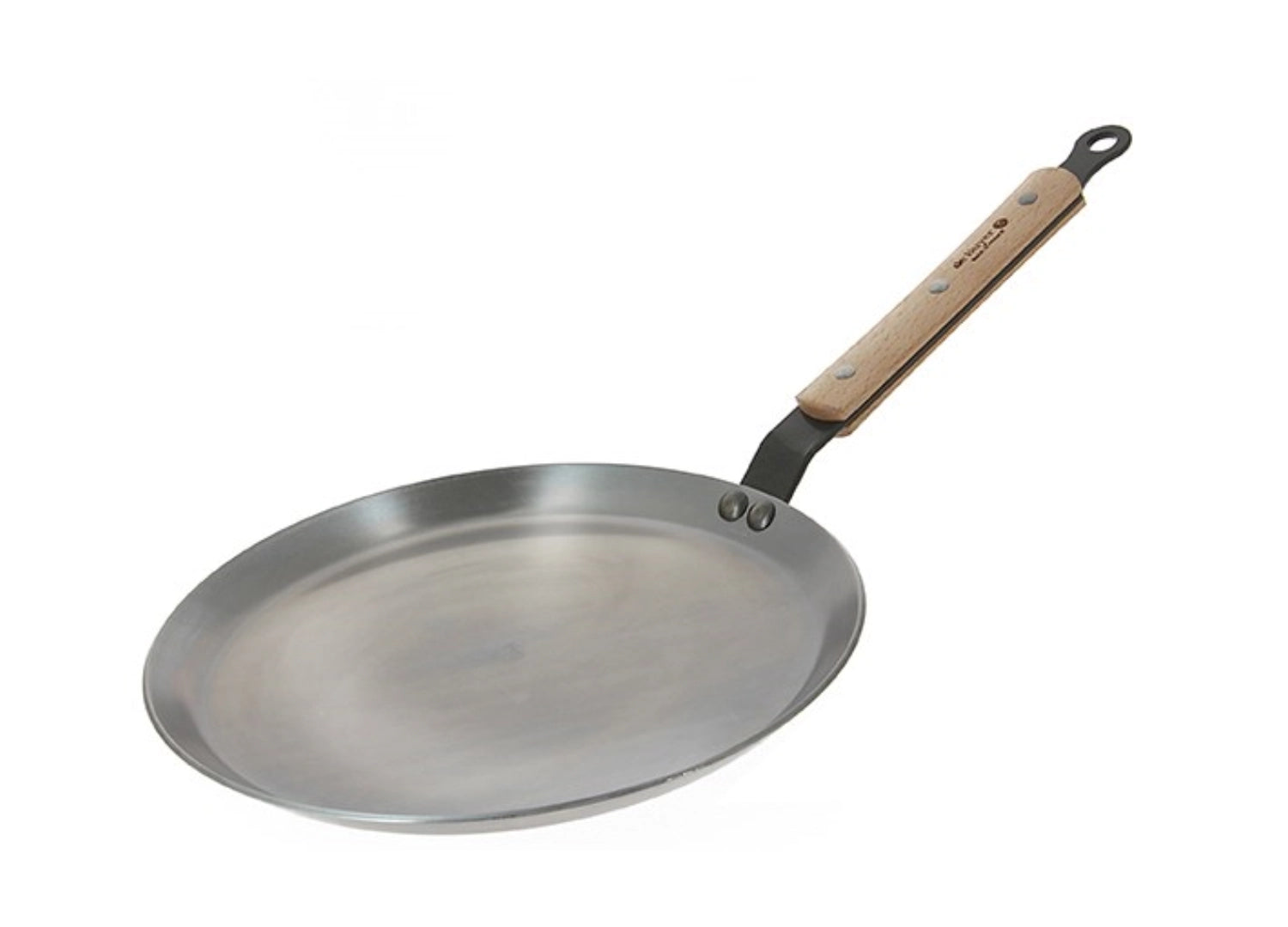 Erleben Sie die Mineral B Bois Crêpe Pfanne Ø 24 cm von de Buyer – perfekt für Crêpes und Pfannkuchen, aus robustem Stahl, für alle Herdarten.