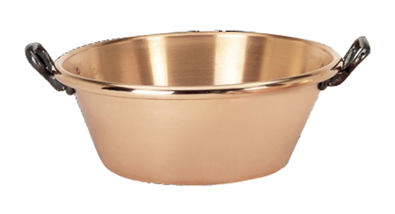 Entdecken Sie den hochwertigen Marmeladentopf aus Kupfer von de Buyer (Ø38cm, H: 15cm, 9lt) – ideal für Marmeladen und Saucen. Perfekte Wärmeleitung!