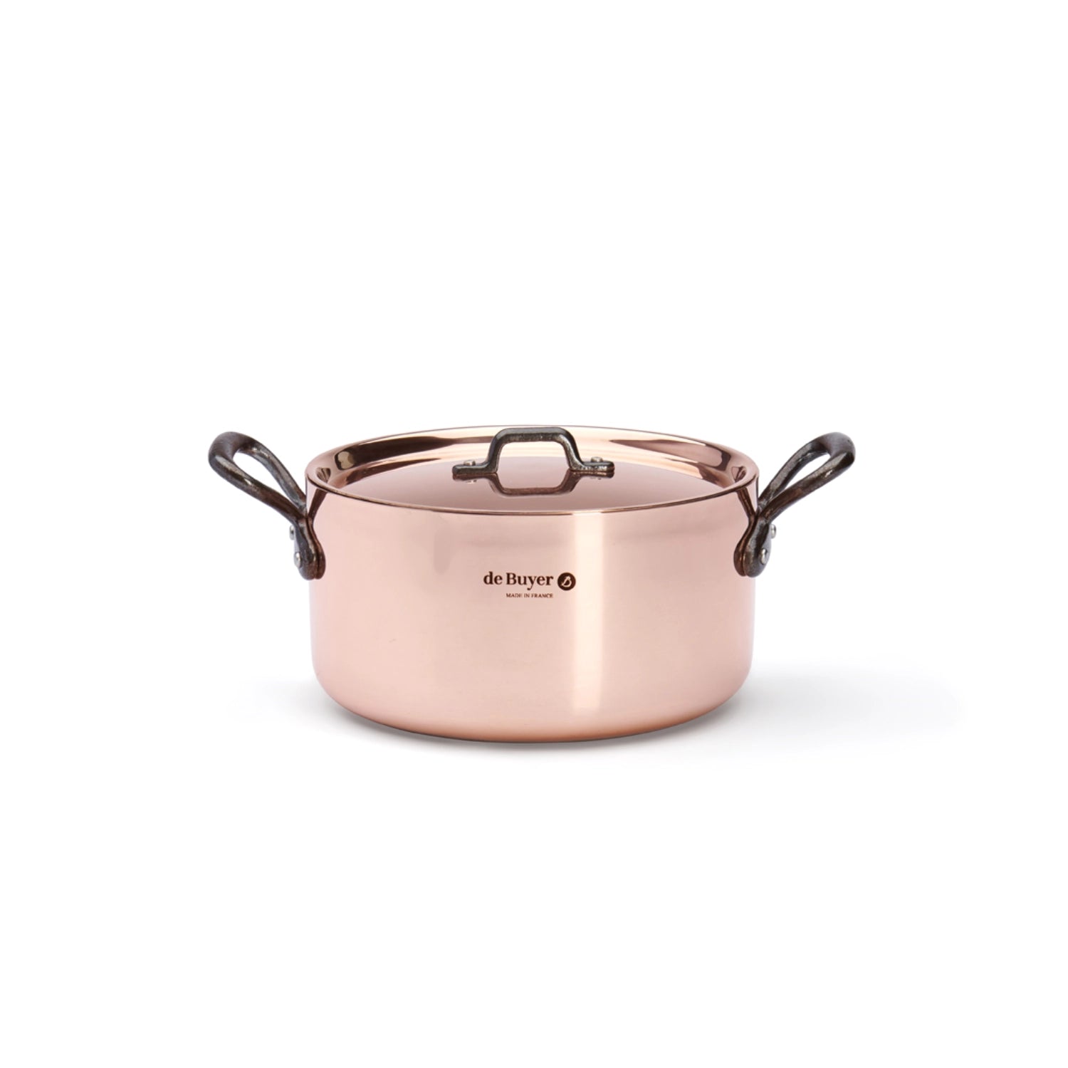 PRIMA MATERA Bratentopf 28cm Kupfer mit Deckel Ind.