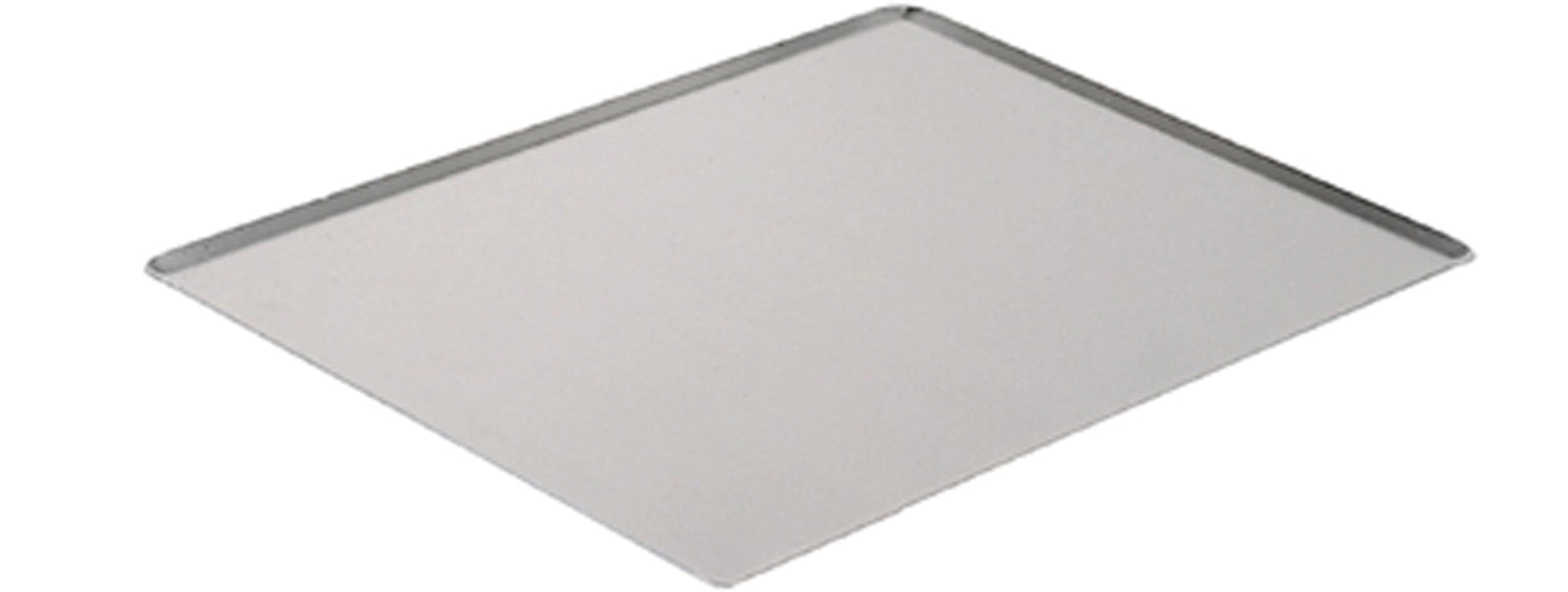 Hochwertiges Alu-Backblech GN 11 von de Buyer, 60x40cm, 1cm hoch, mit schrägen Kanten für gleichmäßiges Backen und vielseitige Einsatzmöglichkeiten.