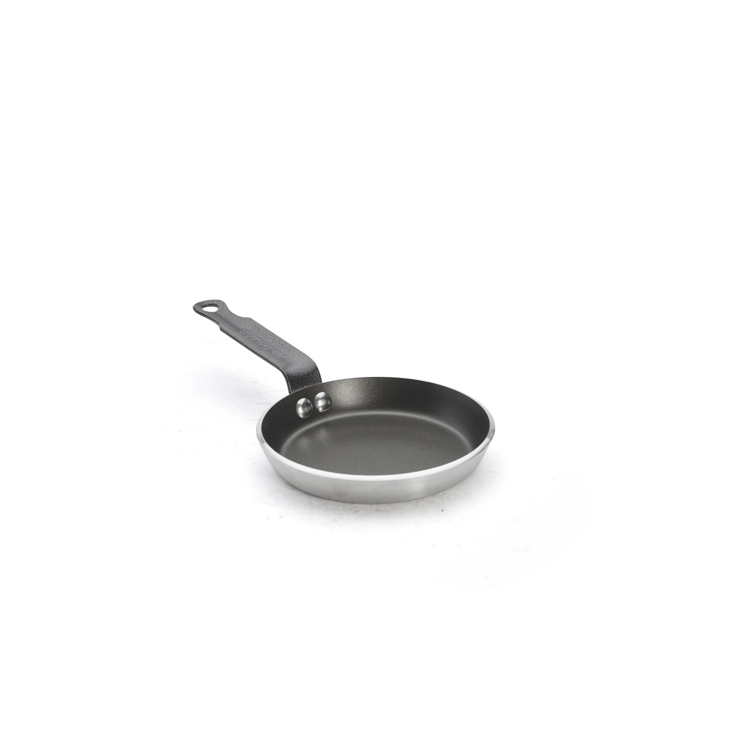 Elegantes Blinis-Pfännchen von de Buyer mit 14 cm Durchmesser, perfekt für die Zubereitung von feinen kleinen Gerichten und Snacks.