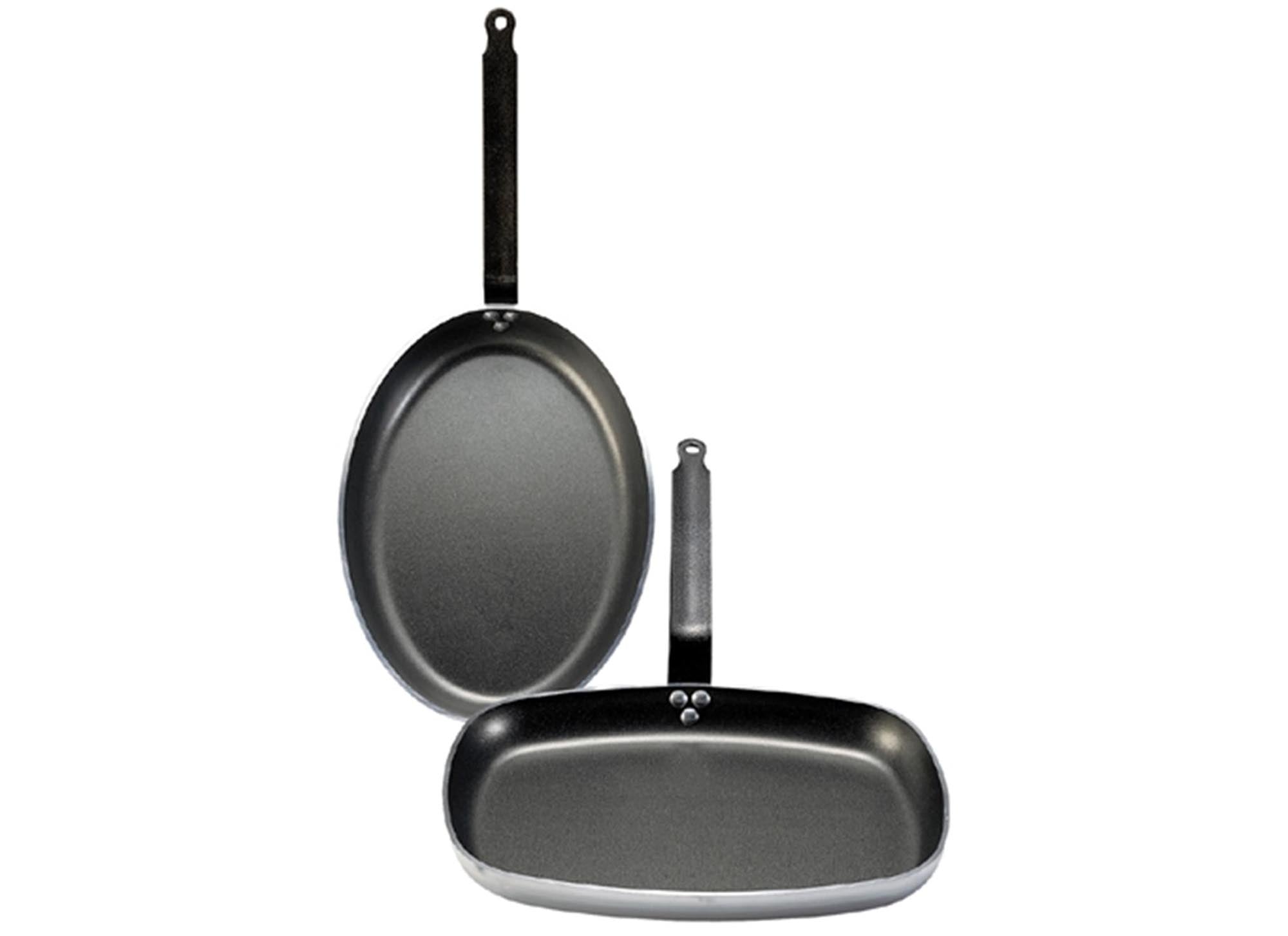 Rechteckige CHOC Fischpfanne aus Aluminium mit Antihaftbeschichtung, 40x28cm, ideal zum Braten von Fisch und anderen Lebensmitteln.