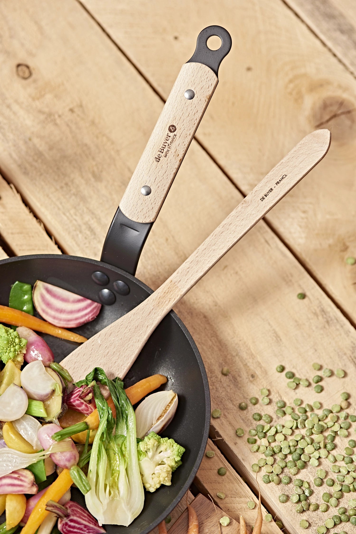 Choc B Bois Induktions-Bratpfanne von de Buyer, Durchmesser 24 cm, ideal für gleichmäßiges Braten und Kochen, robust und langlebig.