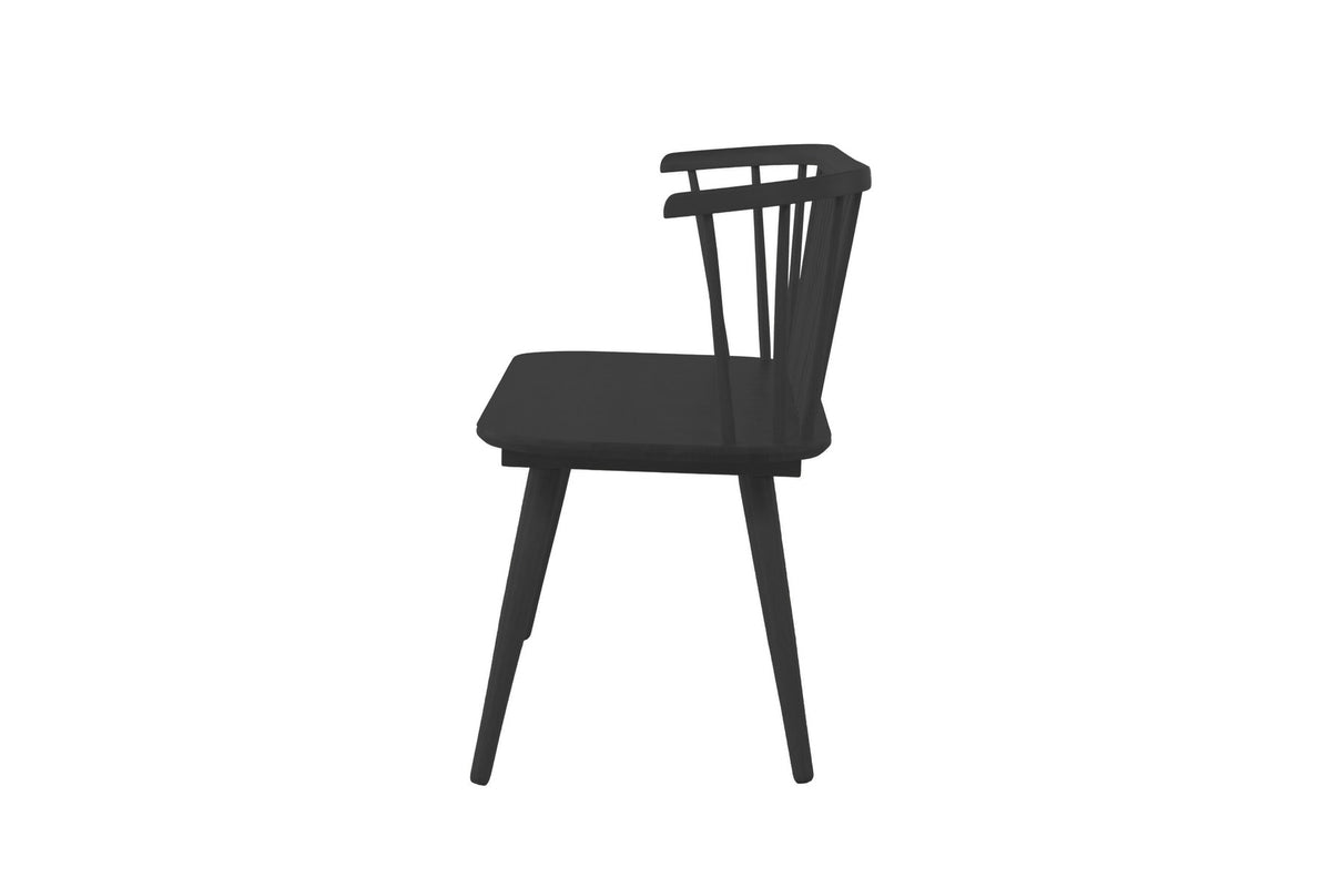 Schwarze Sitzbank Bobby aus Gummiholz von Venture Home mit geraden Linien, Masse 120 x 49 x 77 cm, Frontalansicht auf hellem Untergrund.