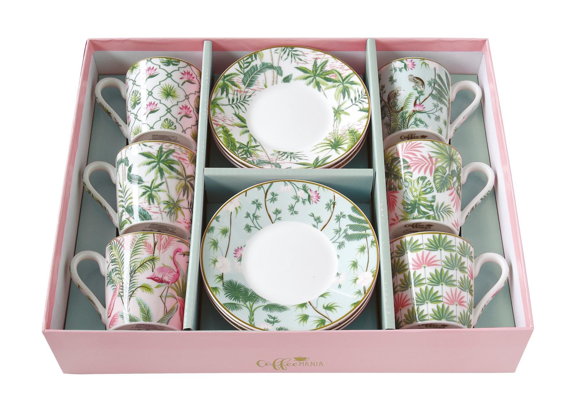 Stilvolle 100ml Espressotassen in Wild-Optik aus robustem Porzellan, ideal für Kaffeeliebhaber. Eleganz für jeden Anlass.