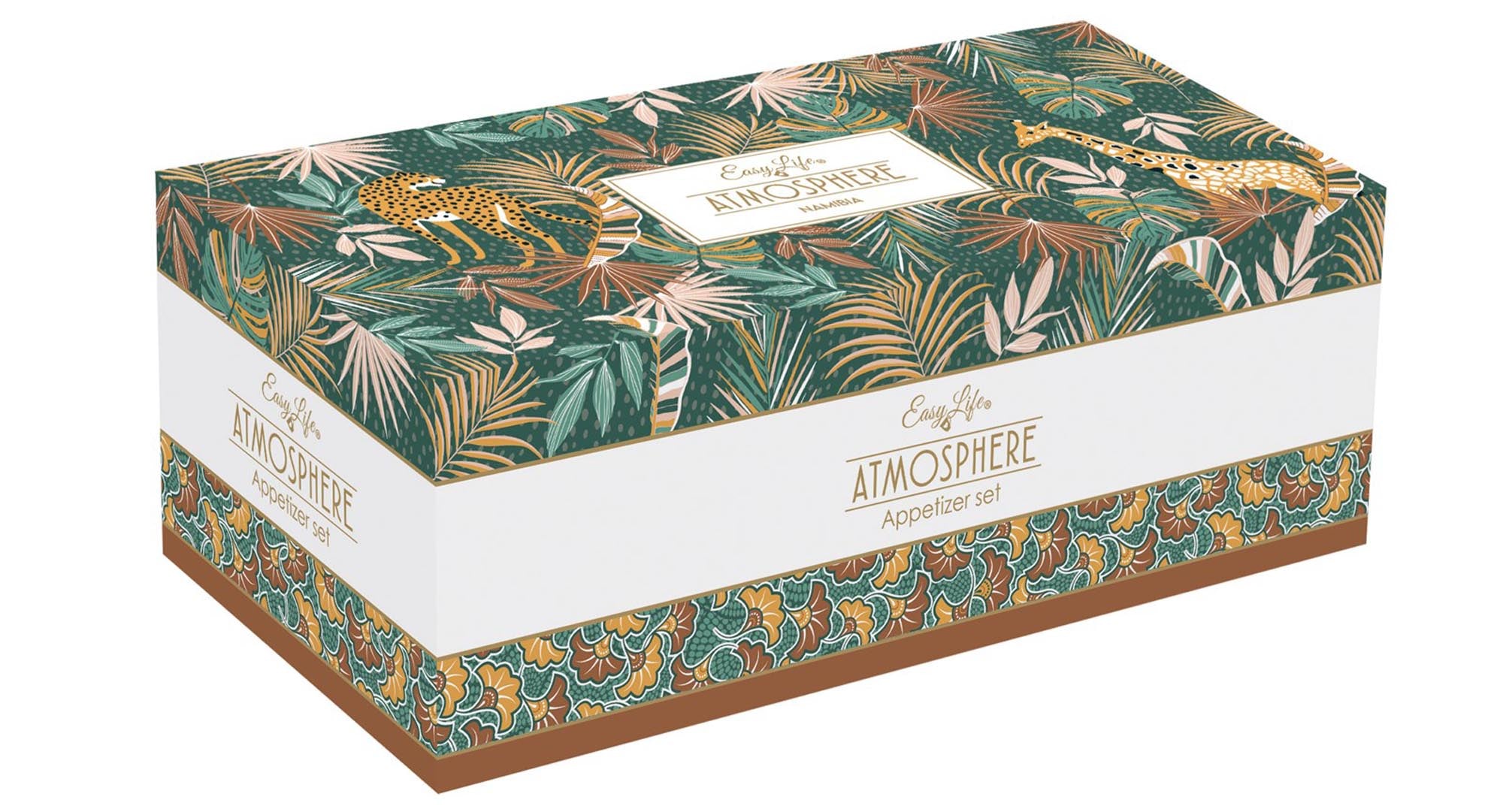 Elegantes Namibia Appetizer Set mit 4 stilvollen Schälchen, ideal für gesellige Abende und Aperitifs, Maße: 29x13cm, von Easy Life.