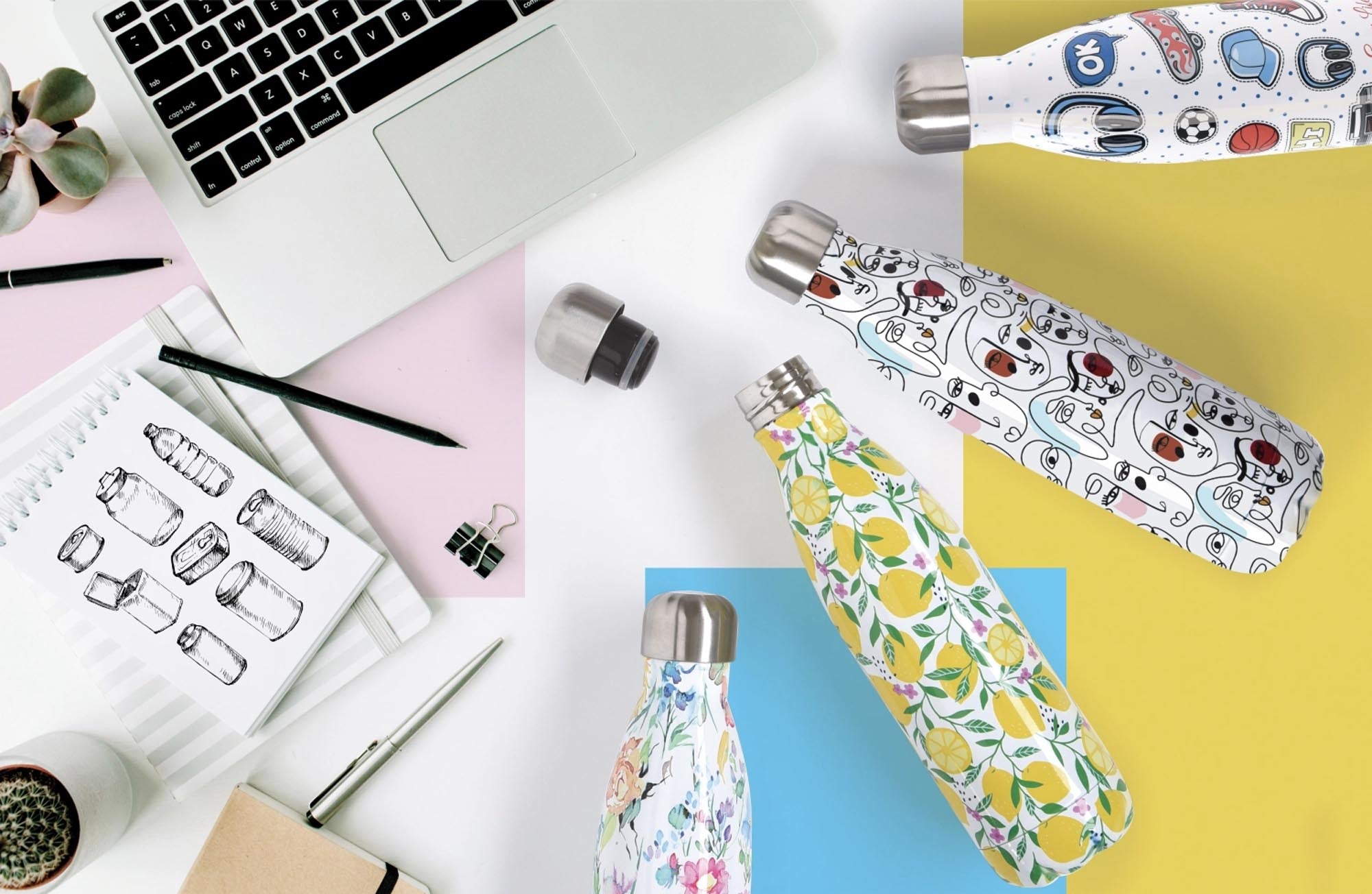 Stylische 500ml Isolierflasche in Lemon – doppelwandig, hält Getränke lange warm oder kühl. Perfekt für Sport, Büro und Reisen!