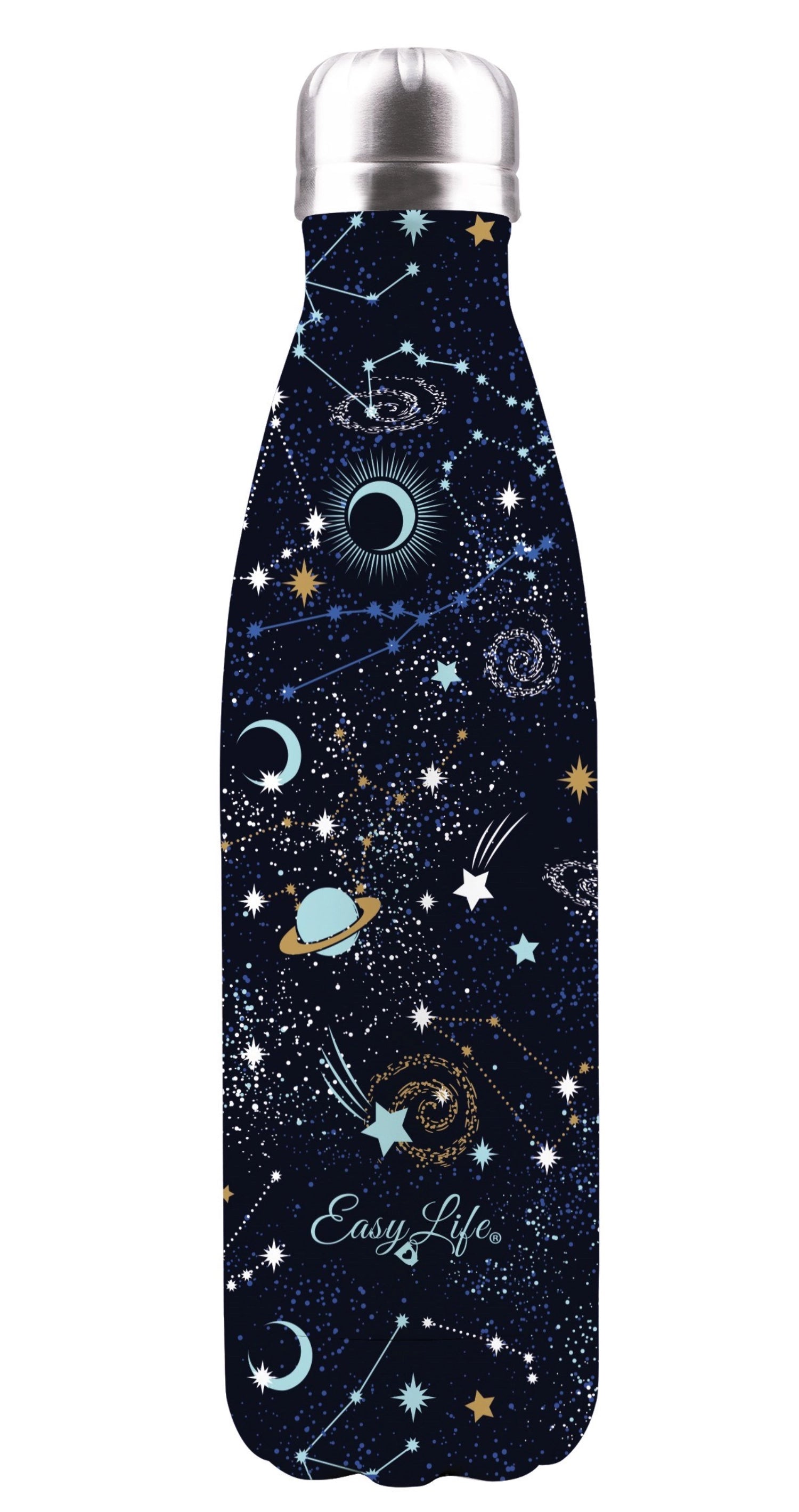 Hochwertige Isolierflasche "Sternentor" von Easy Life, doppelwandig, 500ml, Edelstahl, ideal für heiße und kalte Getränke, spülmaschinengeeignet.