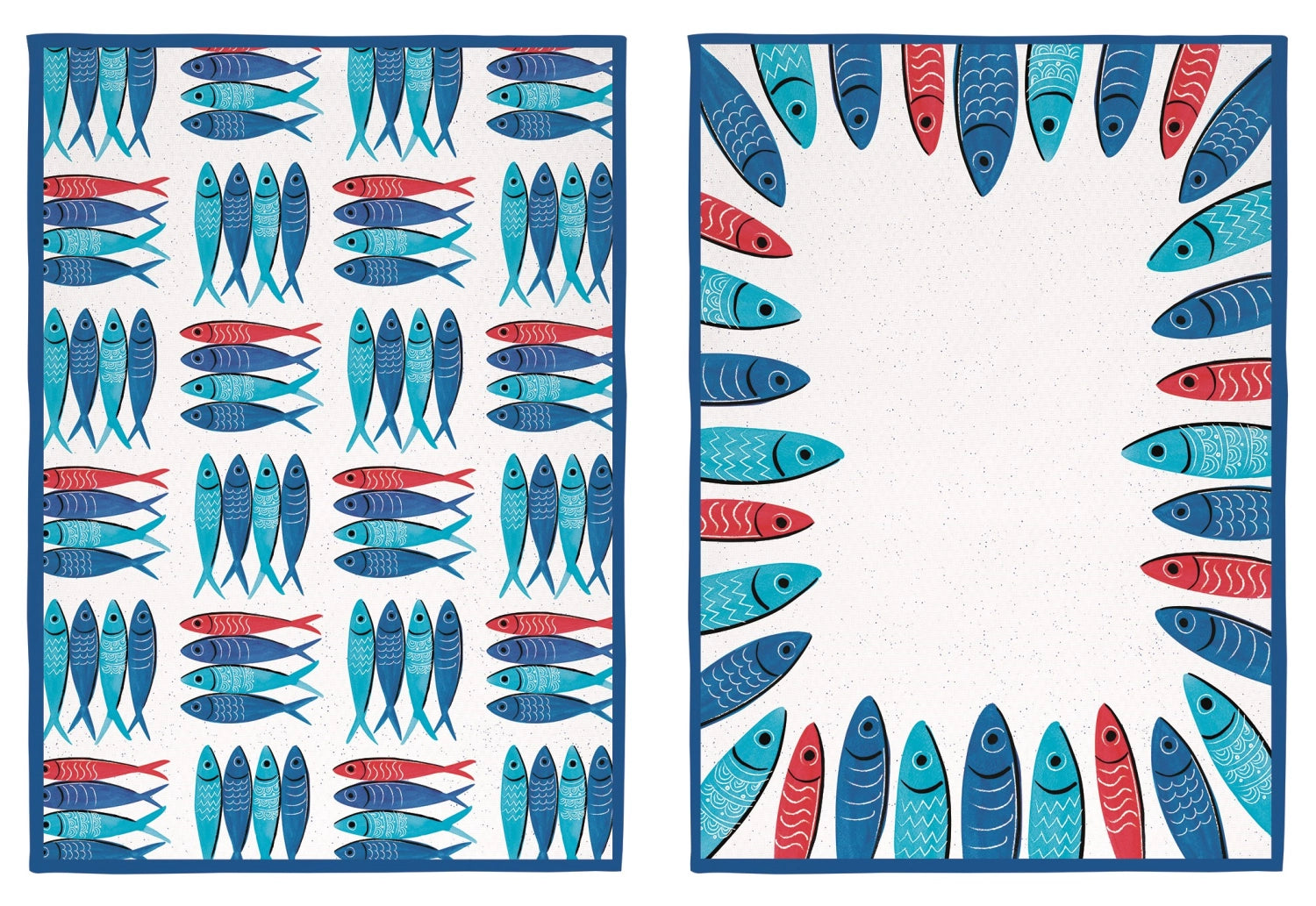 Entdecken Sie das 2er Set Küchentücher 70x50cm Sardinen Party von Easy Life. Hochwertige, saugfähige Baumwolle mit fröhlichem Design für Ihre Küche!