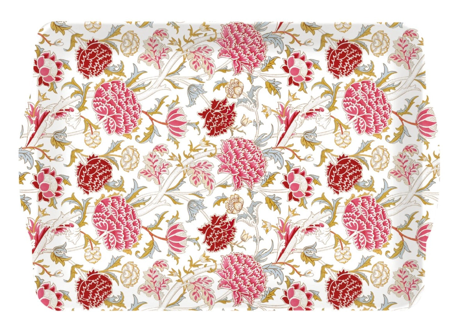 Entdecken Sie das stilvolle William Morris Pink Tablett mit Griffen (46x32cm) von Easy Life. Ideal für Küche und Wohnzimmer, robust und pflegeleicht.