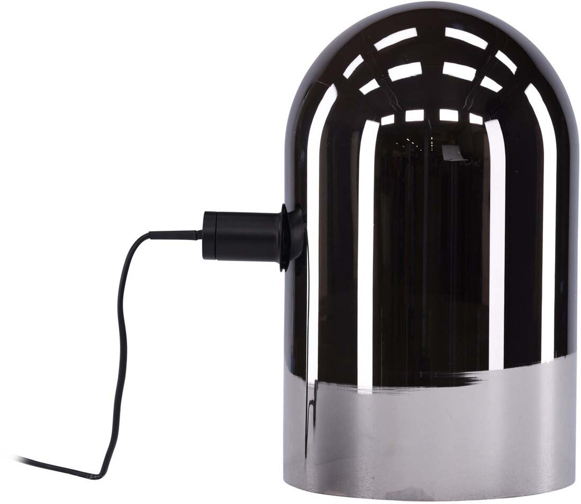 Stilvolle Quentin Tischleuchte: Rauchglas, runde Formen, ideal für skandinavische & industrielle Räume, kompakt & langlebig.