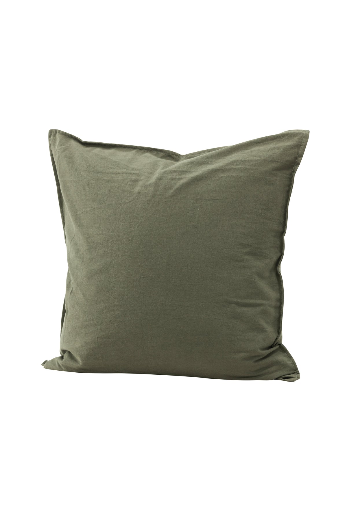 Beiger Kissenbezug Ronja aus 100 % Baumwolle, quadratische Form 45 x 45 cm, mit Reissverschluss und Passepoil-Rand auf der Rückseite.