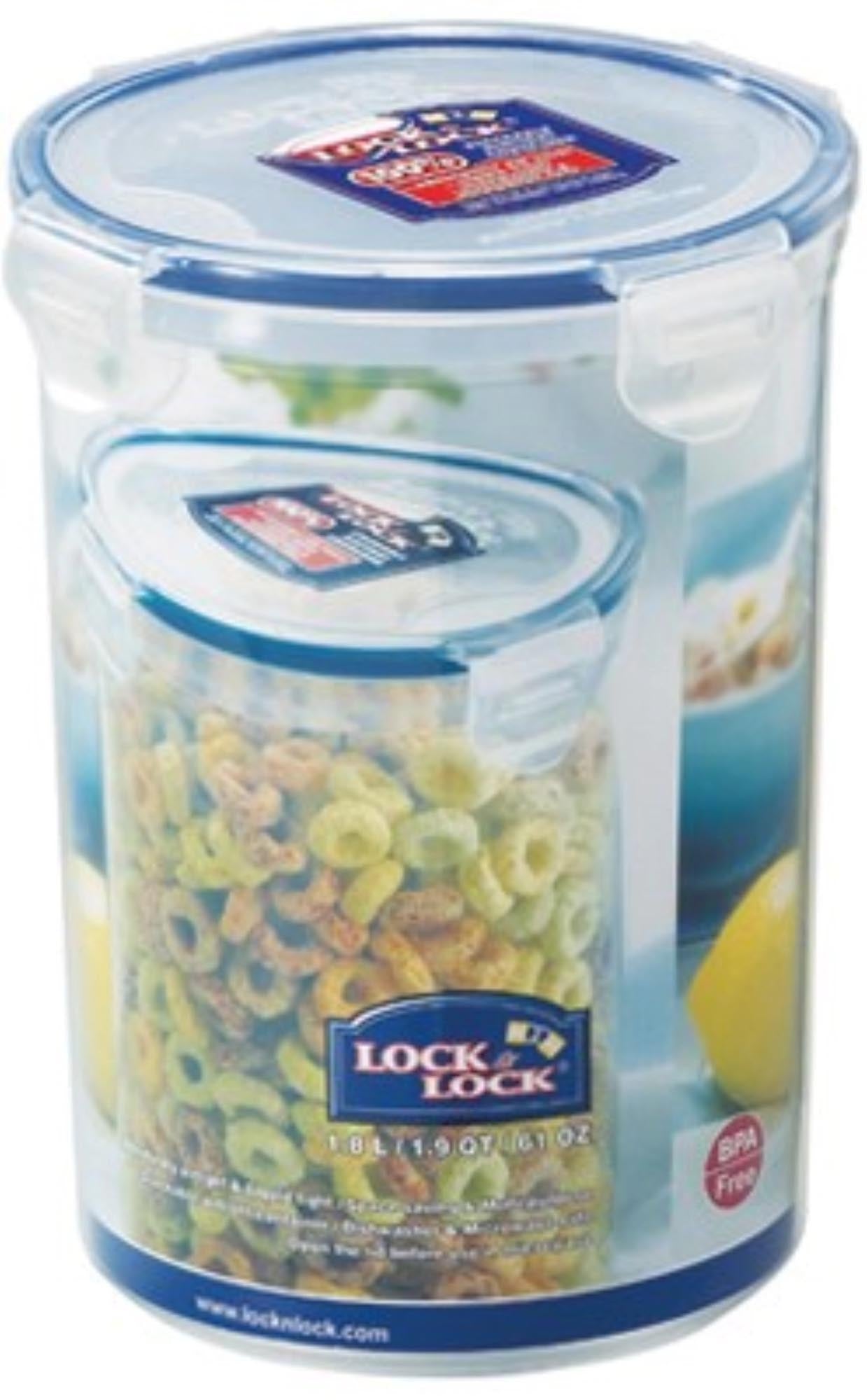 Die runde 1.8L Lock&Lock Vorratsdose bietet luftdichte, hygienische Aufbewahrung aus robustem Polypropylen. Ideal für trockene Lebensmittel.