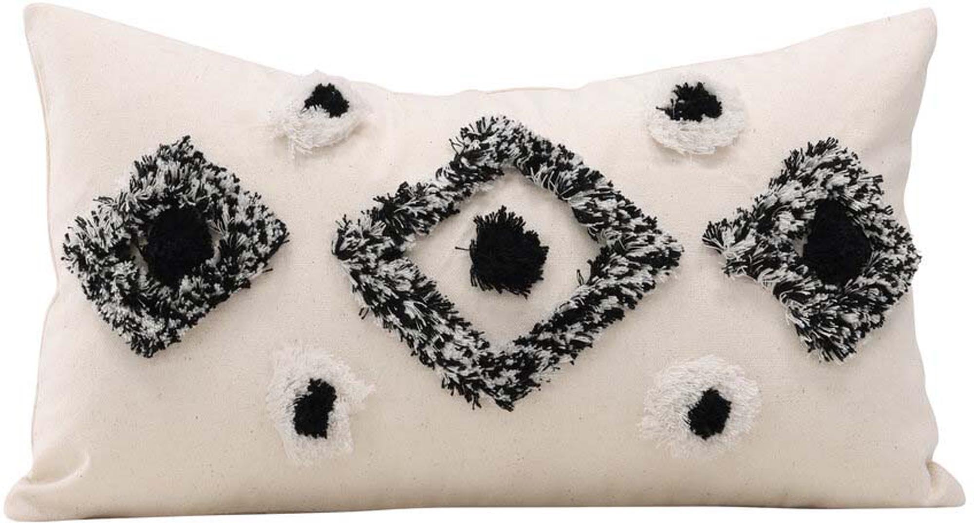 Eleganter Melissa Kissenbezug von Venture Home, der mit seinem modernen, abstrakten Design in Schwarz und Weiß jedem Raum eine besondere Note verleiht.