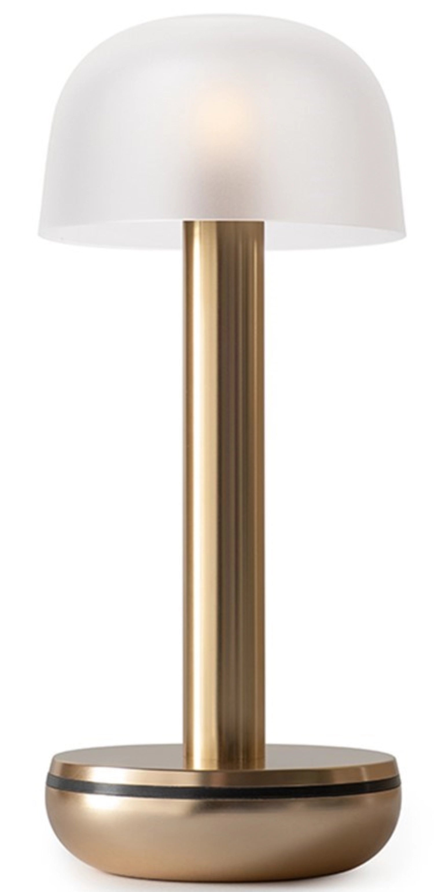 Eleganter goldener Lampenschirm "Humble two" aus frosted PC, ideal für stilvolle Beleuchtung und moderne Wohnräume.