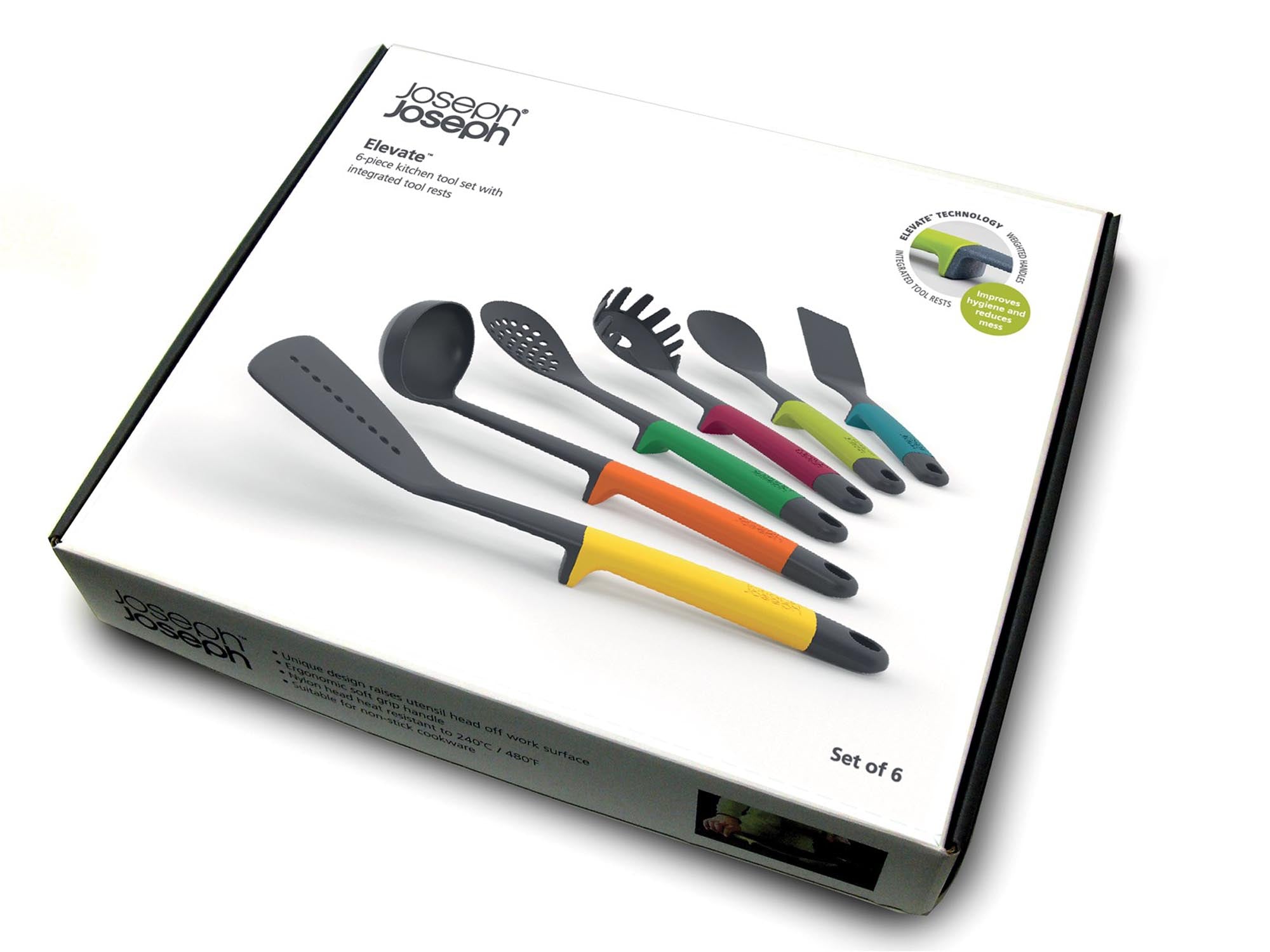 Elegantes 6-teiliges Geschenkset von Joseph Joseph mit vielseitigen Kochlöffeln, ideal für kreative Küchenliebhaber und stilvolles Kochen.