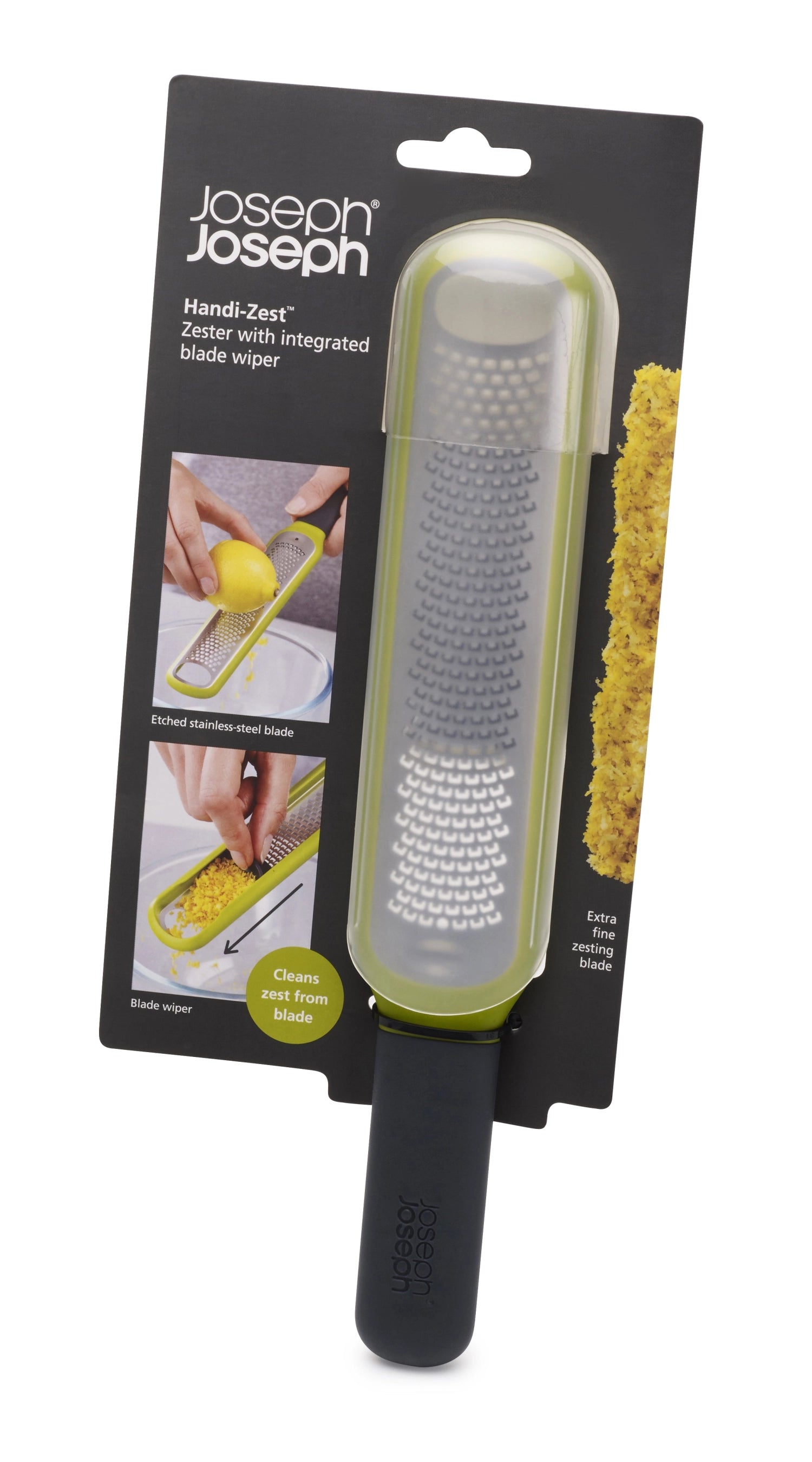 Praktische HandiZest Zester Reibe in frischem Grün, 27.8x5x2 cm, ideal für feines Zesten und müheloses Reinigen – ein Must-Have für jede Küche.