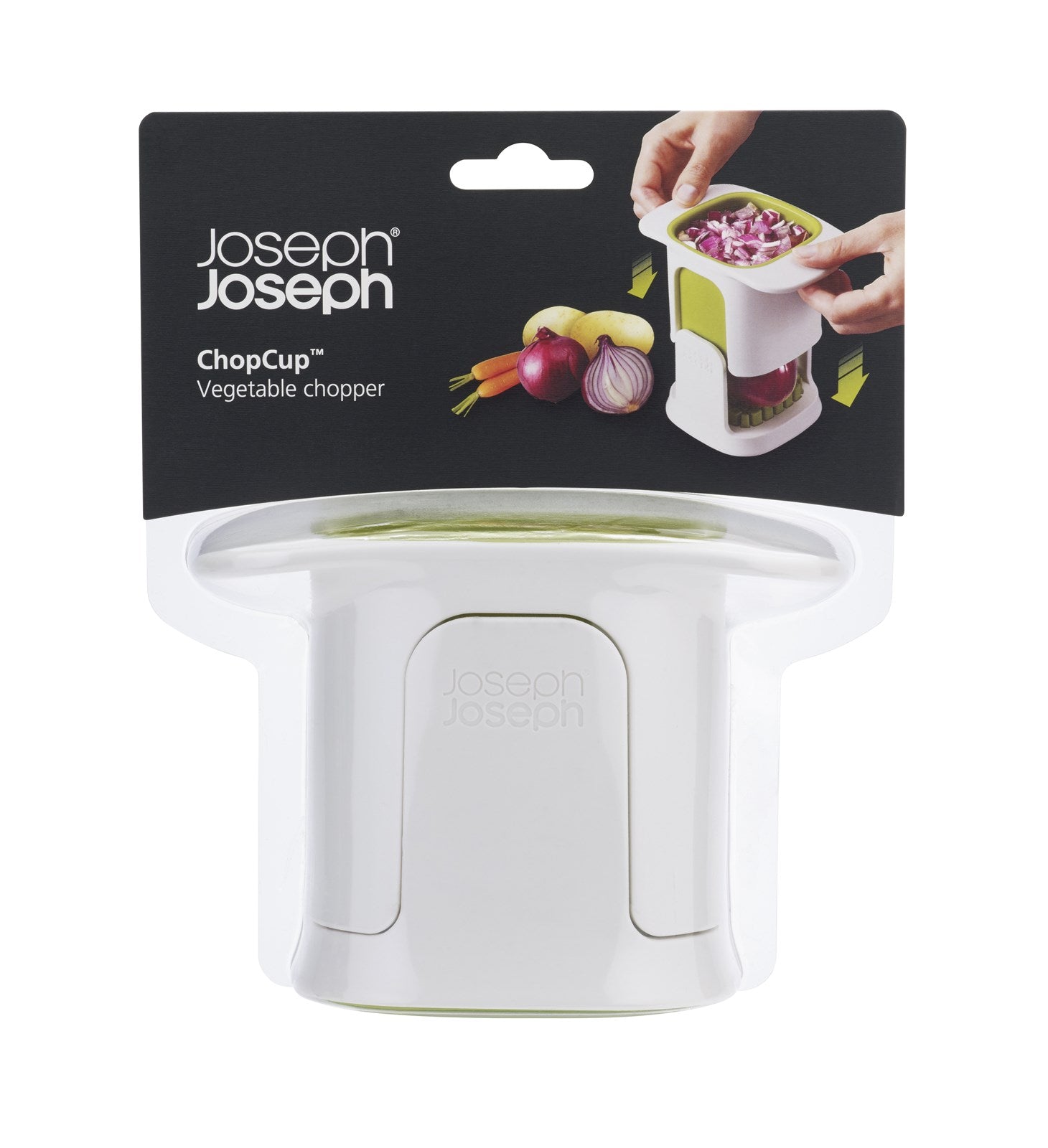 Der ChopCup Gemüsehacker von Joseph Joseph vereinfacht das Hacken von Gemüse und Obst mit innovativem Design und hoher Qualität.