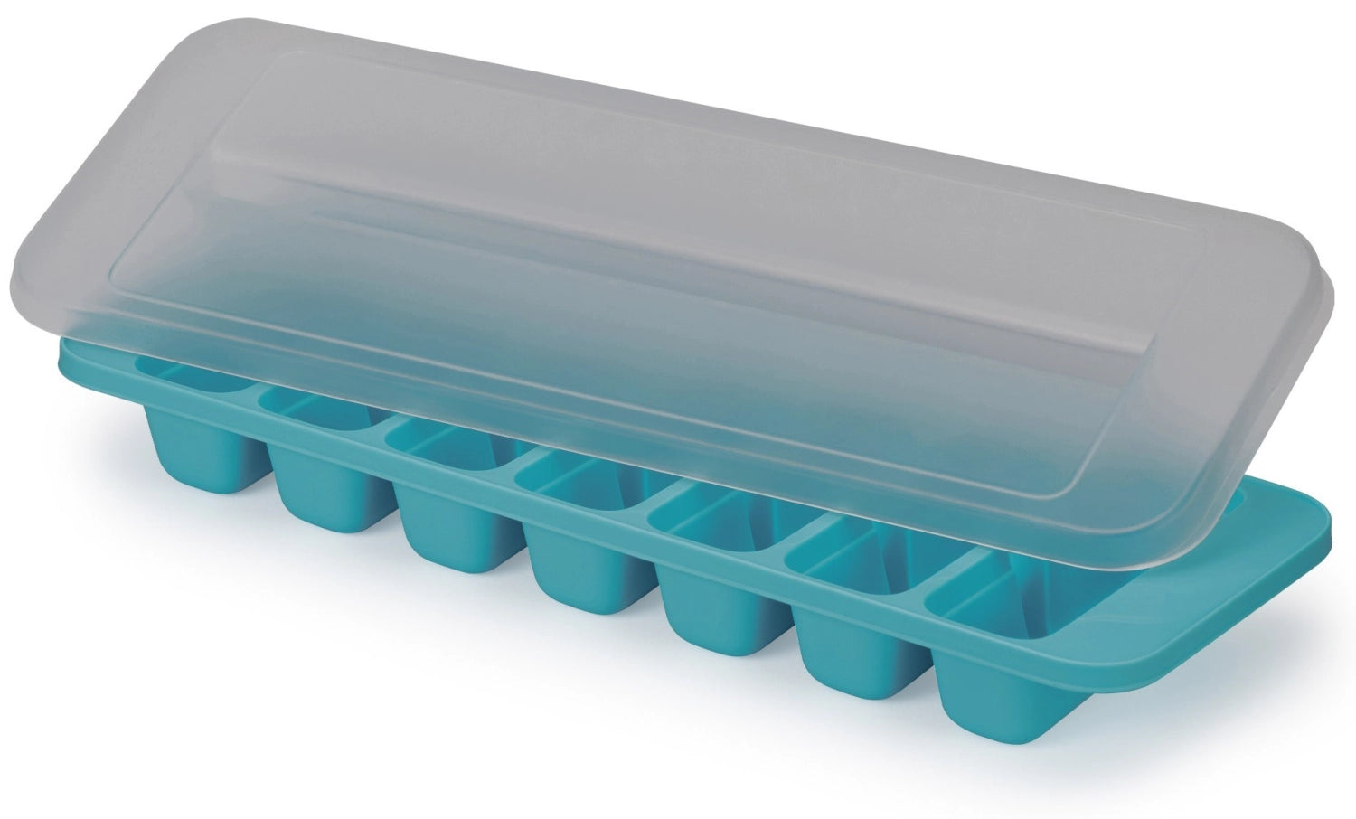 Erleben Sie den Flow Easy-fill Eiswürfelbehälter von Joseph Joseph – für einfaches Befüllen, perfekte Eiswürfel und modernes, platzsparendes Design!