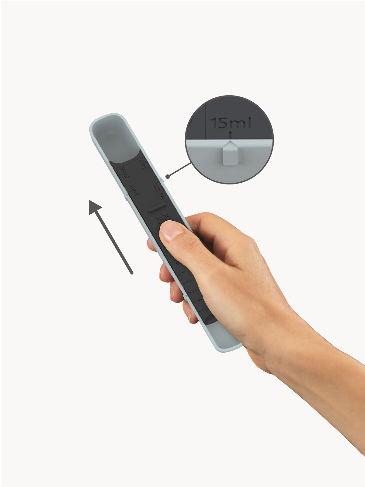 Joseph Joseph Measure-Up: Präziser, verstellbarer blauer Messlöffel.