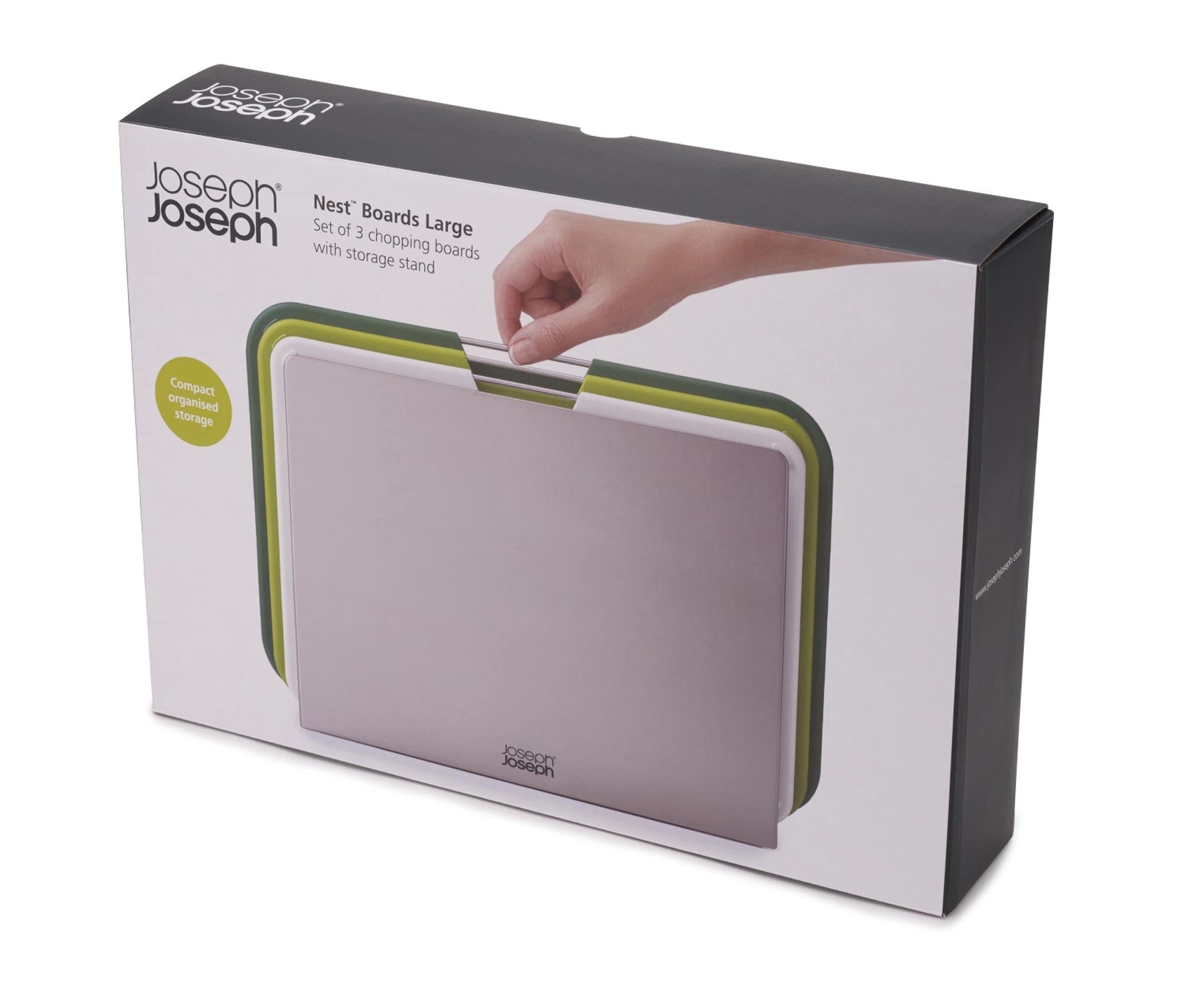 Entdecken Sie das vielseitige, grüne Schneidebrett von Joseph Joseph – ideal für alle Kochbedürfnisse und stilvoll in jeder modernen Küche.