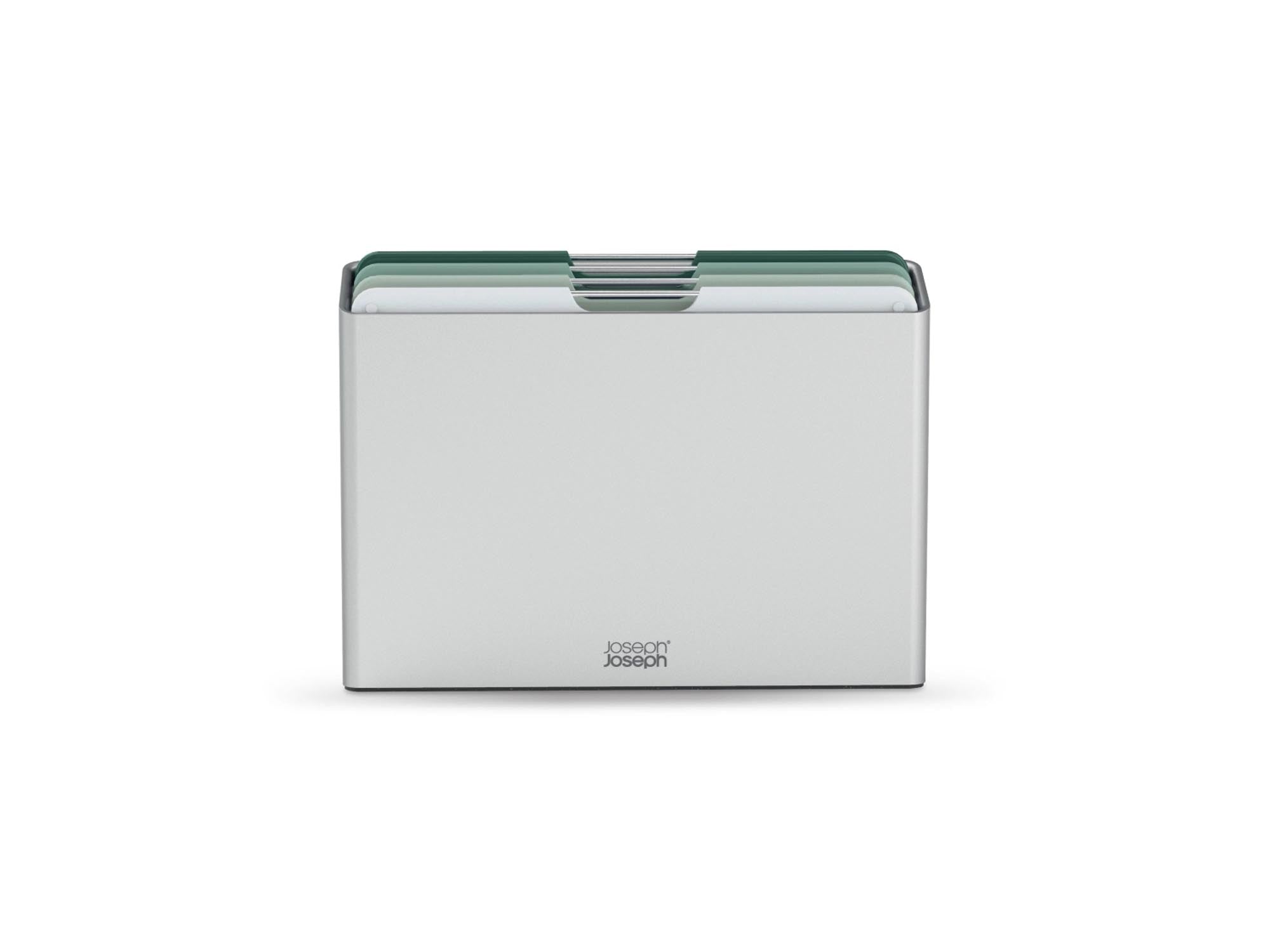 Grosses 4-teiliges Schneidebrett-Set von Joseph Joseph in Salbeigrün.