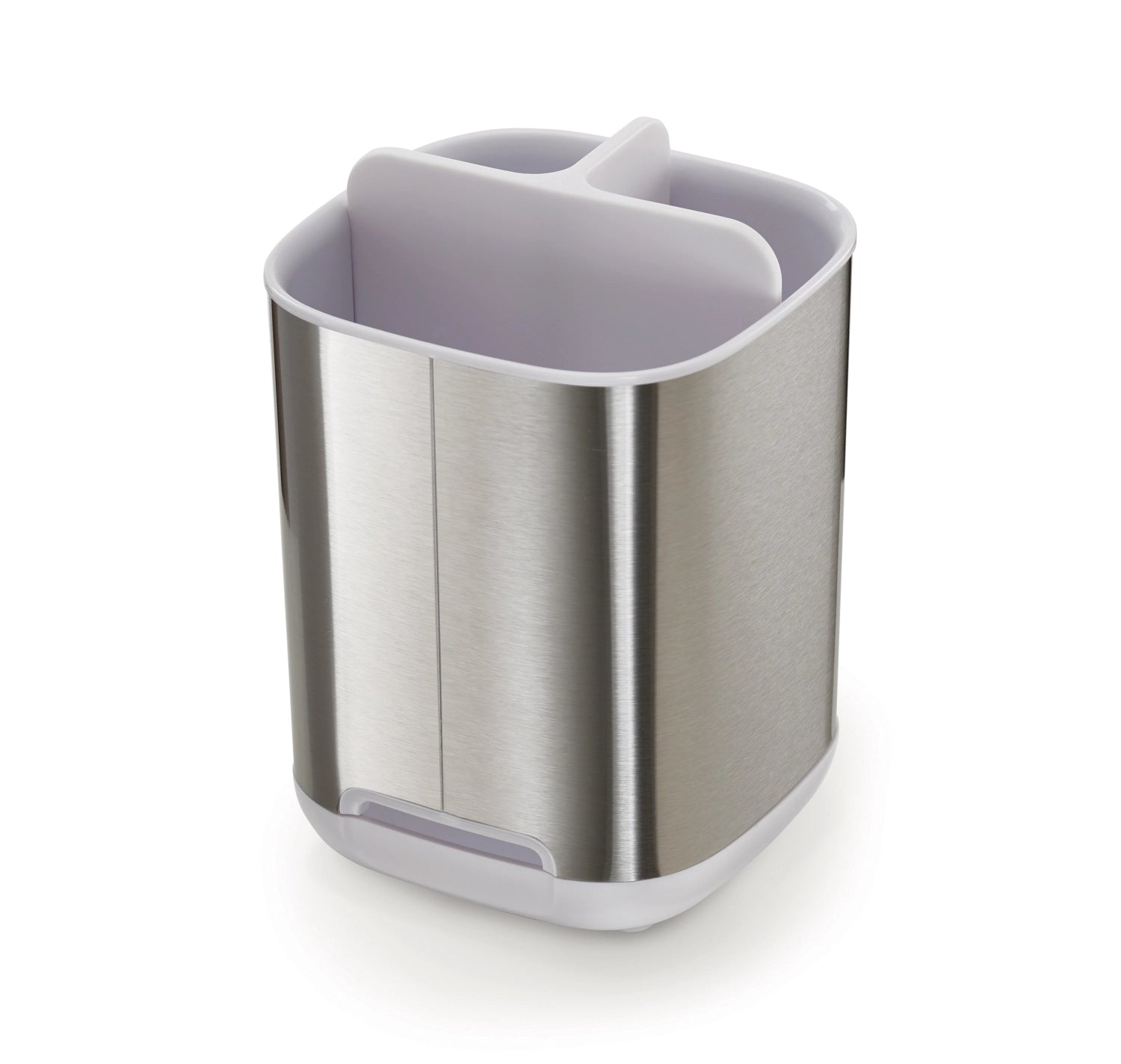Eleganter Zahnbürstenhalter EasyStore Steel in Weiß von Joseph Joseph, ideal für ein aufgeräumtes und modernes Badezimmerdesign.