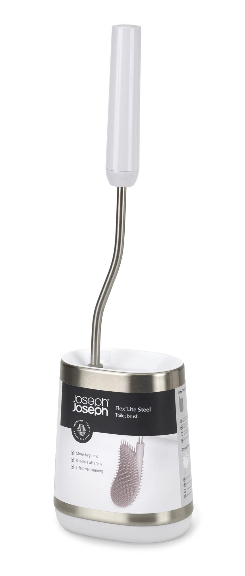 Moderne Flex Lite WC-Bürste aus Edelstahl von Joseph Joseph – stilvolles Design trifft auf effektive Reinigung für Ihr Badezimmer.