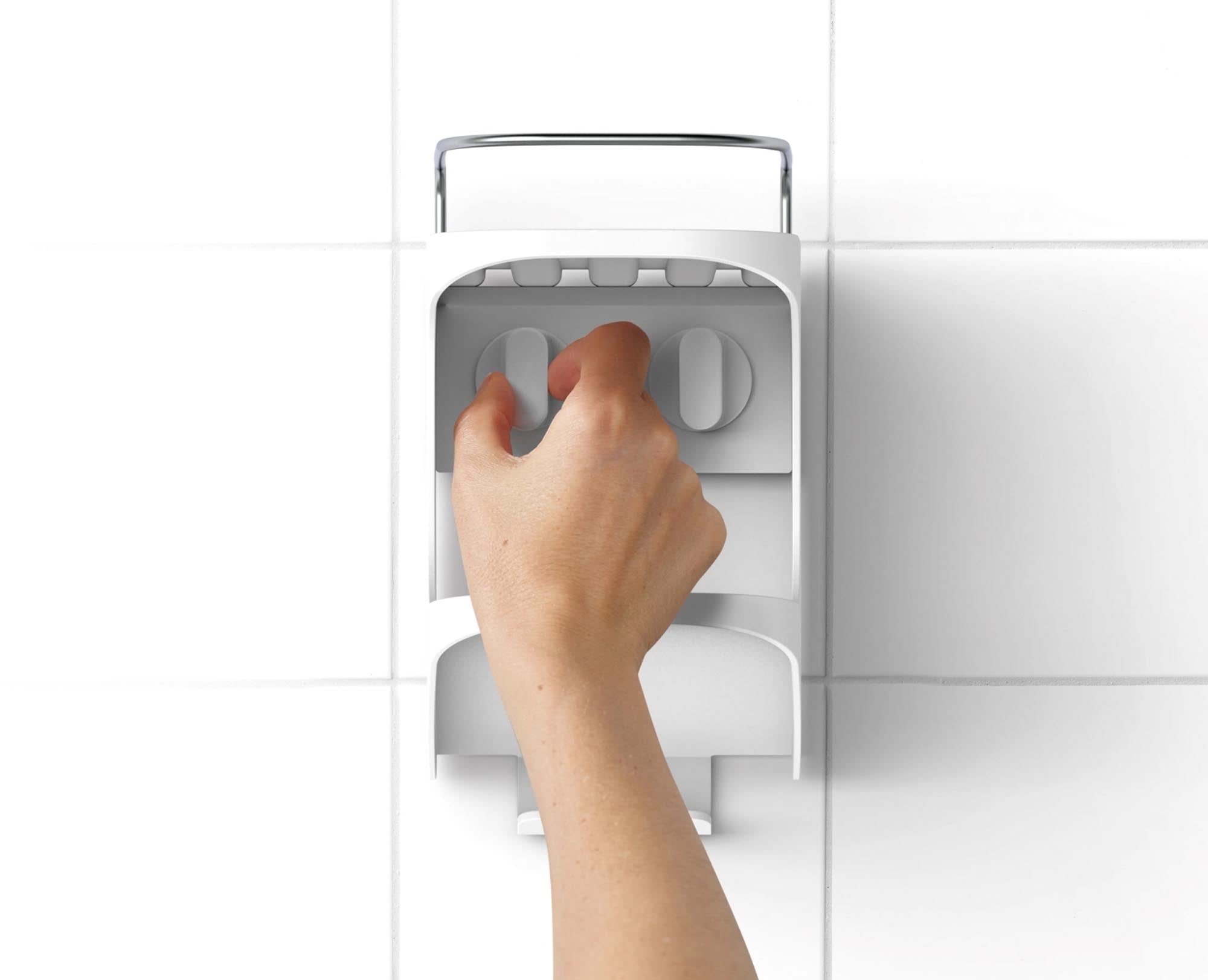 Entdecken Sie das kompakte 2-stufige Duschregal von Joseph Joseph – stilvoll, platzsparend und aus langlebigem ABS-Kunststoff für Ihr Badezimmer.