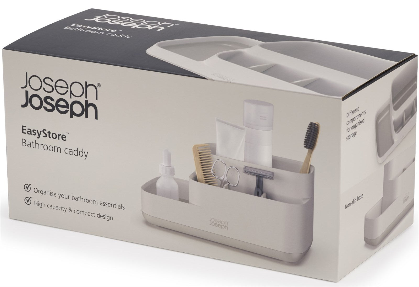 Der EasyStore Badezimmer Caddy in Ecru von Joseph Joseph vereint Funktionalität und Eleganz. Ideal für die ordentliche Aufbewahrung Ihrer Badartikel.