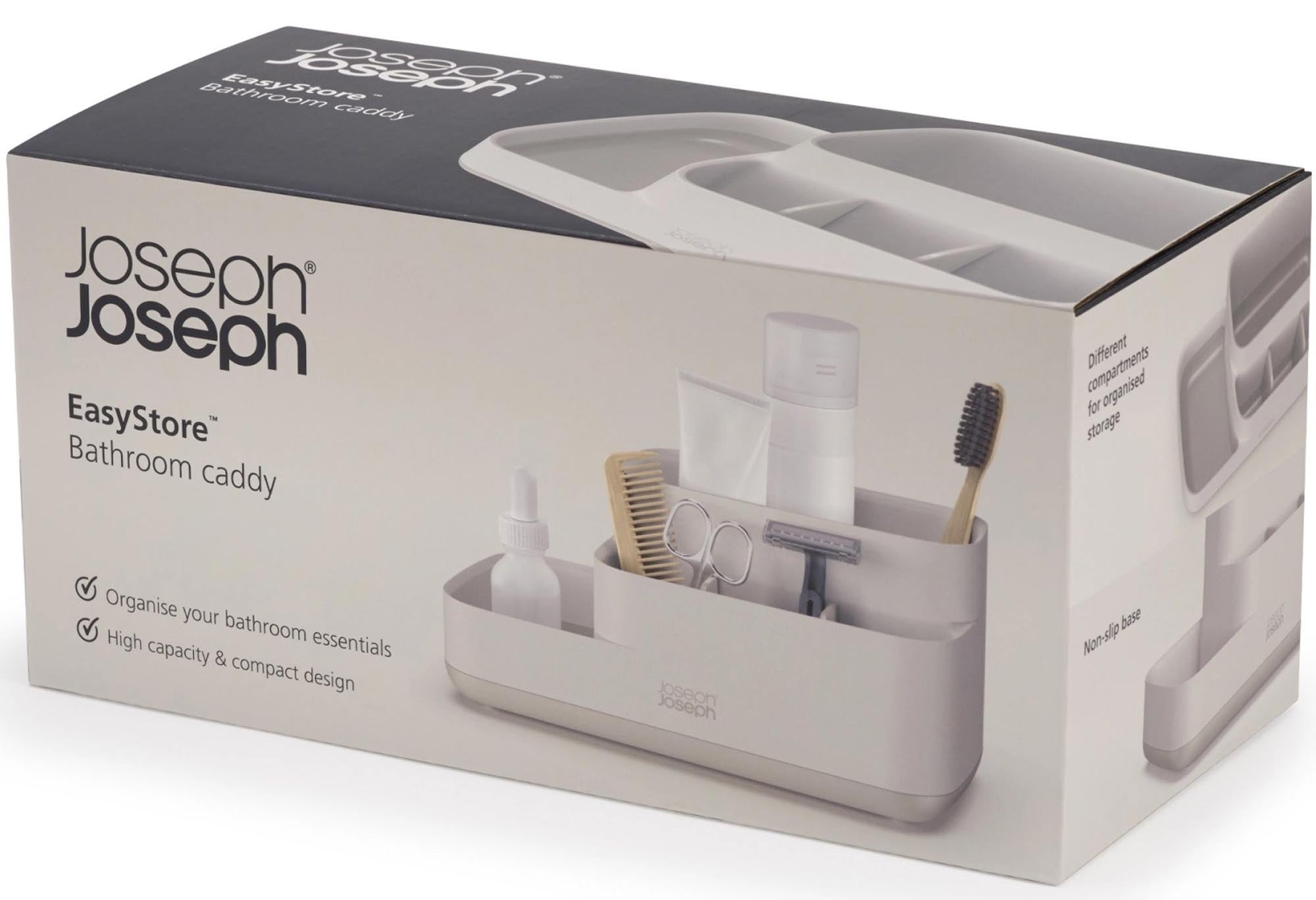 Praktischer EasyStore Badezimmer Caddy in elegantem Ecru von Joseph Joseph: Robuste Aufbewahrungslösung für Ihr Bad, die Stil und Funktion vereint.