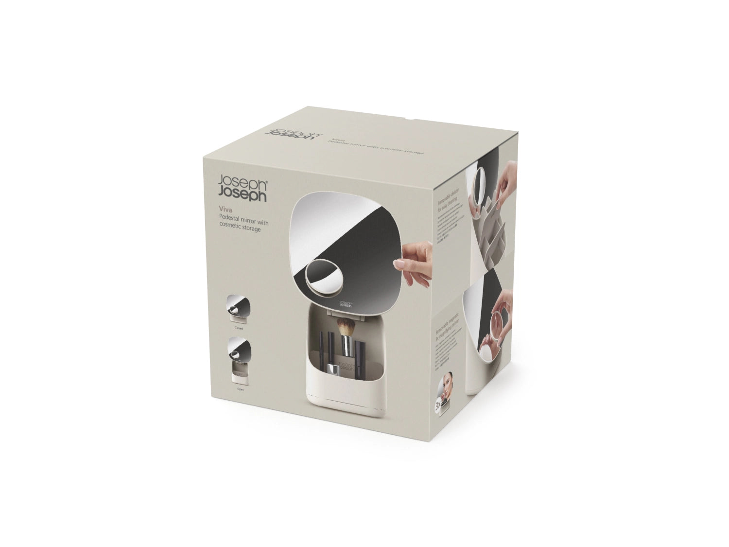 <tc>Viva</tc> base mirror with cosmetic organizer, 21x18.5x23cm