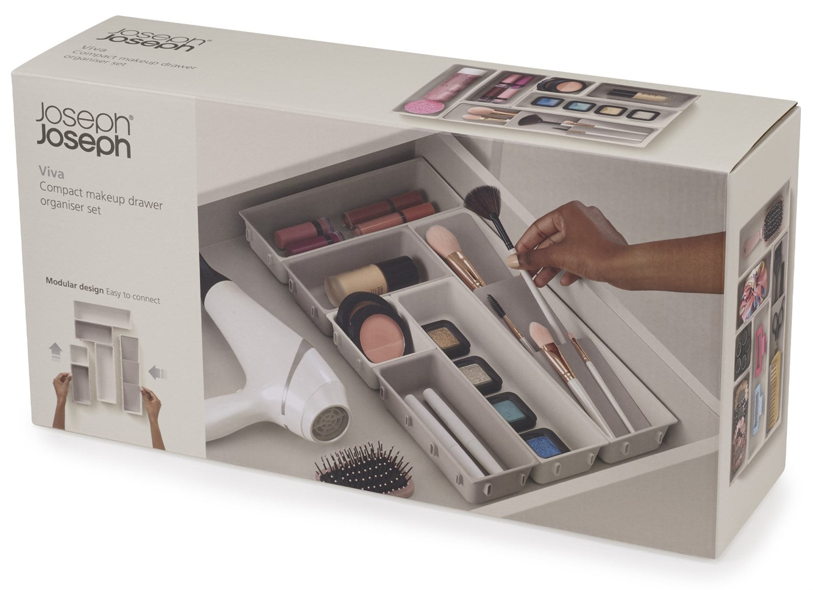 Praktisches 7-teiliges Makeup-Organizer-Set von Joseph Joseph: Modernes Design, hochwertige Materialien, perfekte Aufbewahrung für Kosmetik und Pflegeprodukte.