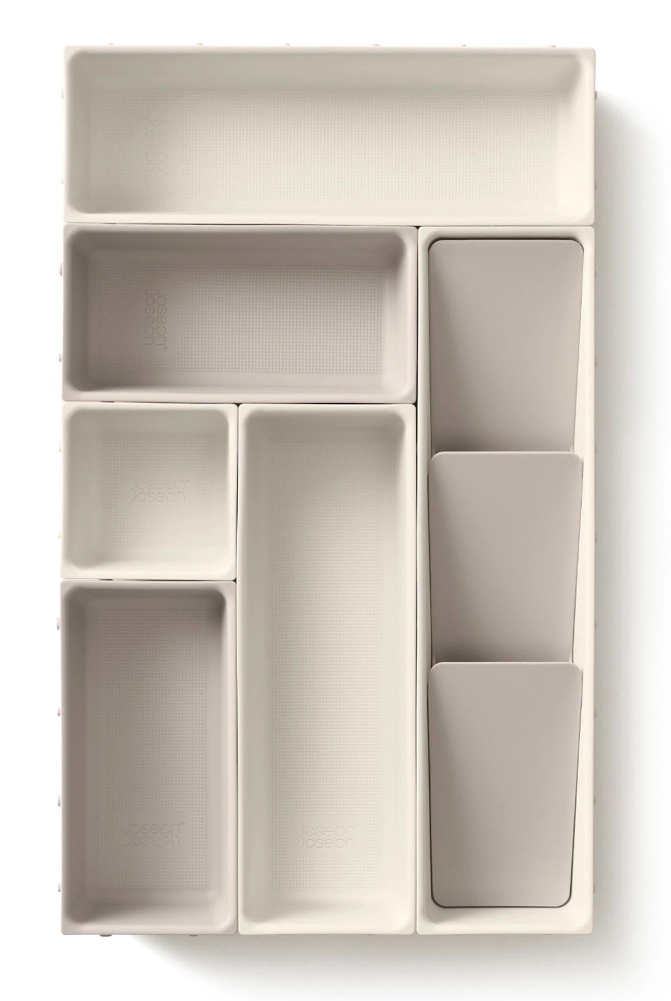 Elegantes 7-teiliges Makeup-Set von Joseph Joseph: Platzsparend, langlebig, feuchtigkeitsresistent, ideal für Kosmetikorganisation.