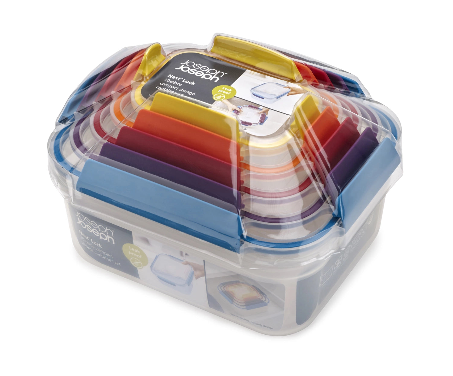 Vielseitiges 5-teiliges Vorratsdosenset in lebhaften Farben von Joseph Joseph, ideal für die stilvolle und funktionale Lagerung von Lebensmitteln.