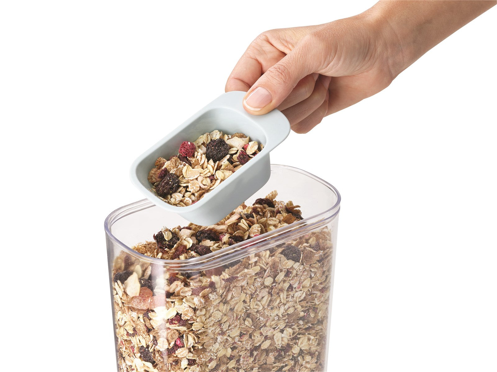 Elegantes 5-teiliges Aufbewahrungsset von Joseph Joseph. Hochwertige, stapelbare Dosen in Opal-Design für frische Lebensmittel und mehr.