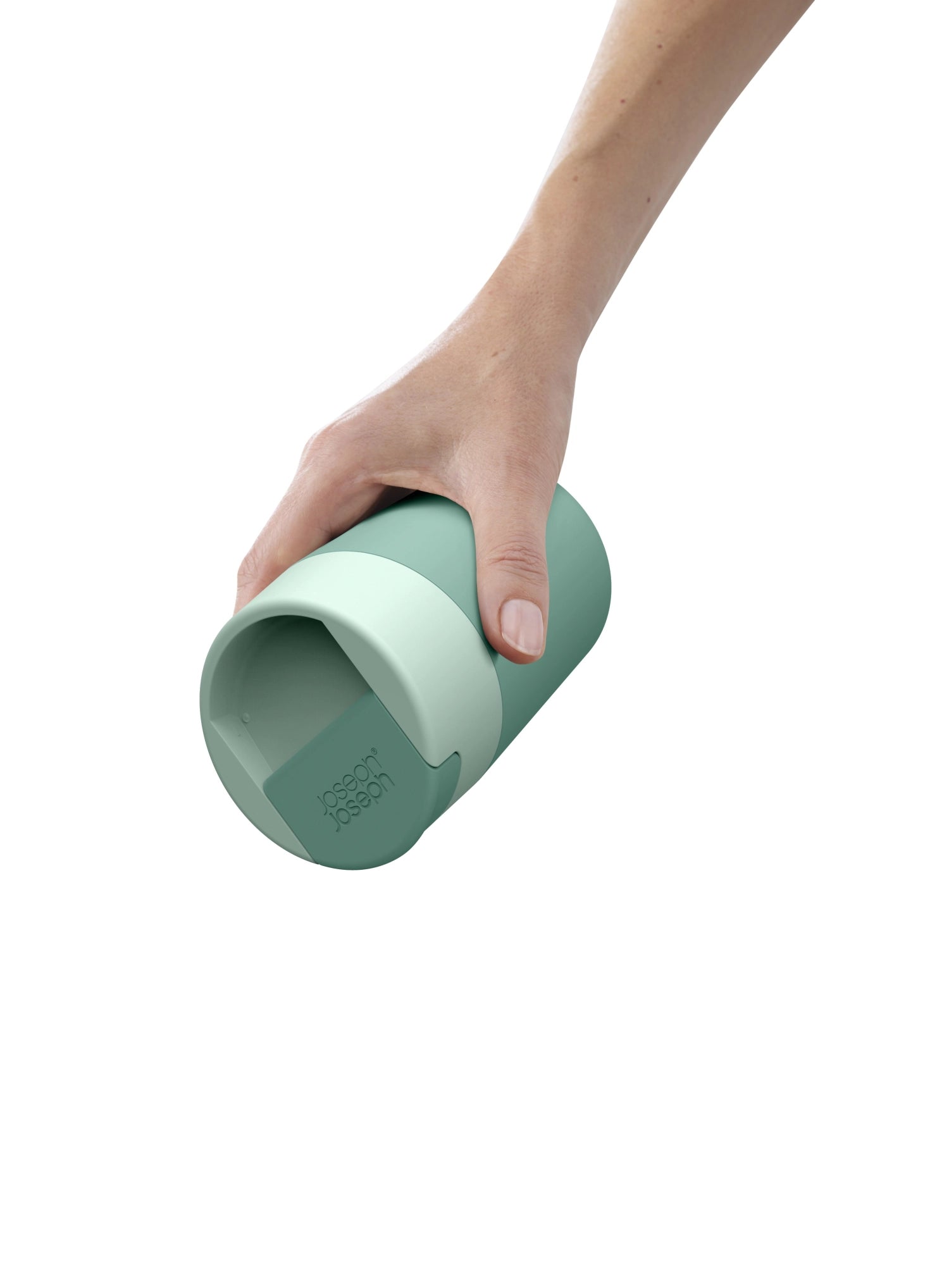 Stylischer, grüner Sipp Travel Mug von Joseph Joseph mit 340ml Fassungsvermögen, perfekt für Reisen und unterwegs, auslaufsicher und handlich.
