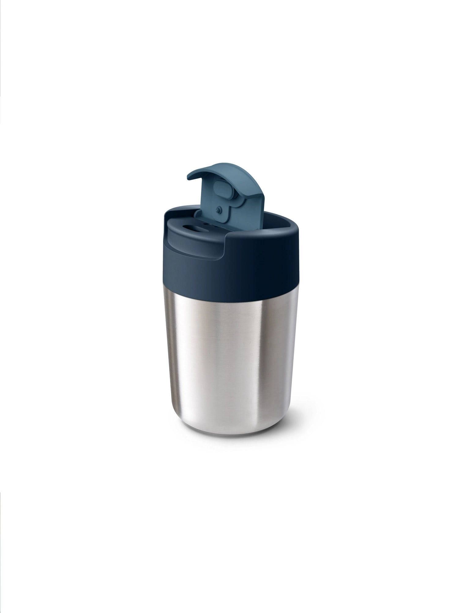 Eleganter Sipp Travel Mug (340ml) aus robustem Edelstahl von Joseph Joseph, ideal für Reisen und hält Ihre Getränke optimal temperiert.