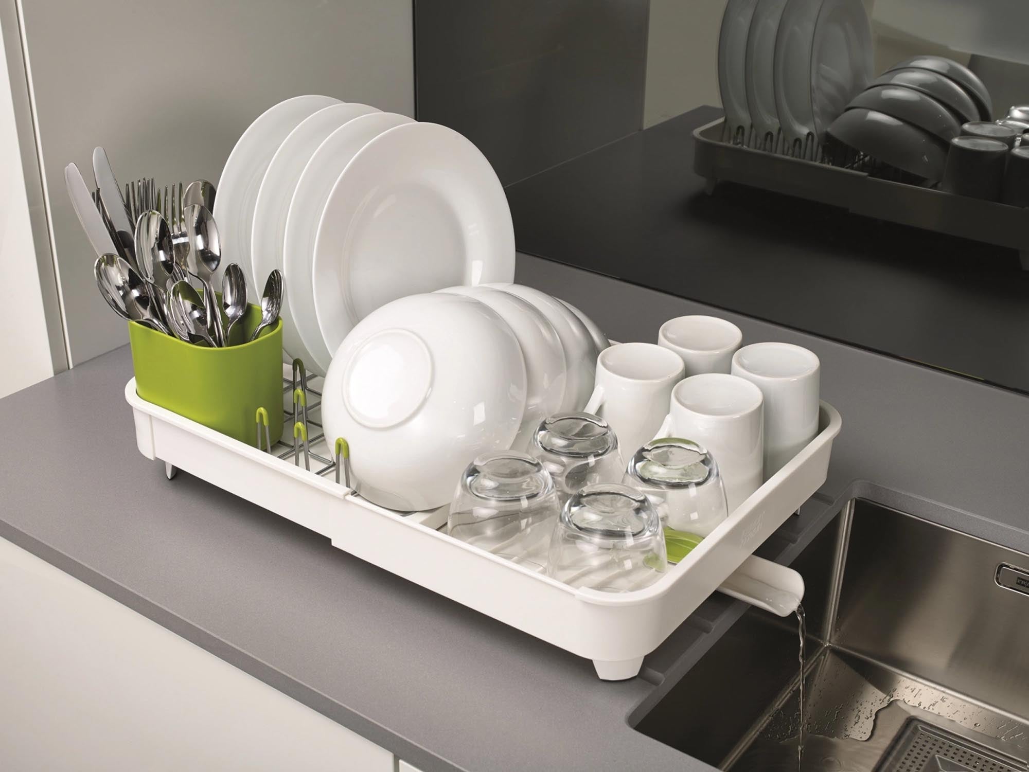 Extend Geschirrabtropfgitter: Flexibel, ausziehbar, modernes Design. Schnelles Trocknen, langlebig, hygienisch. Perfekt für jede Küche!