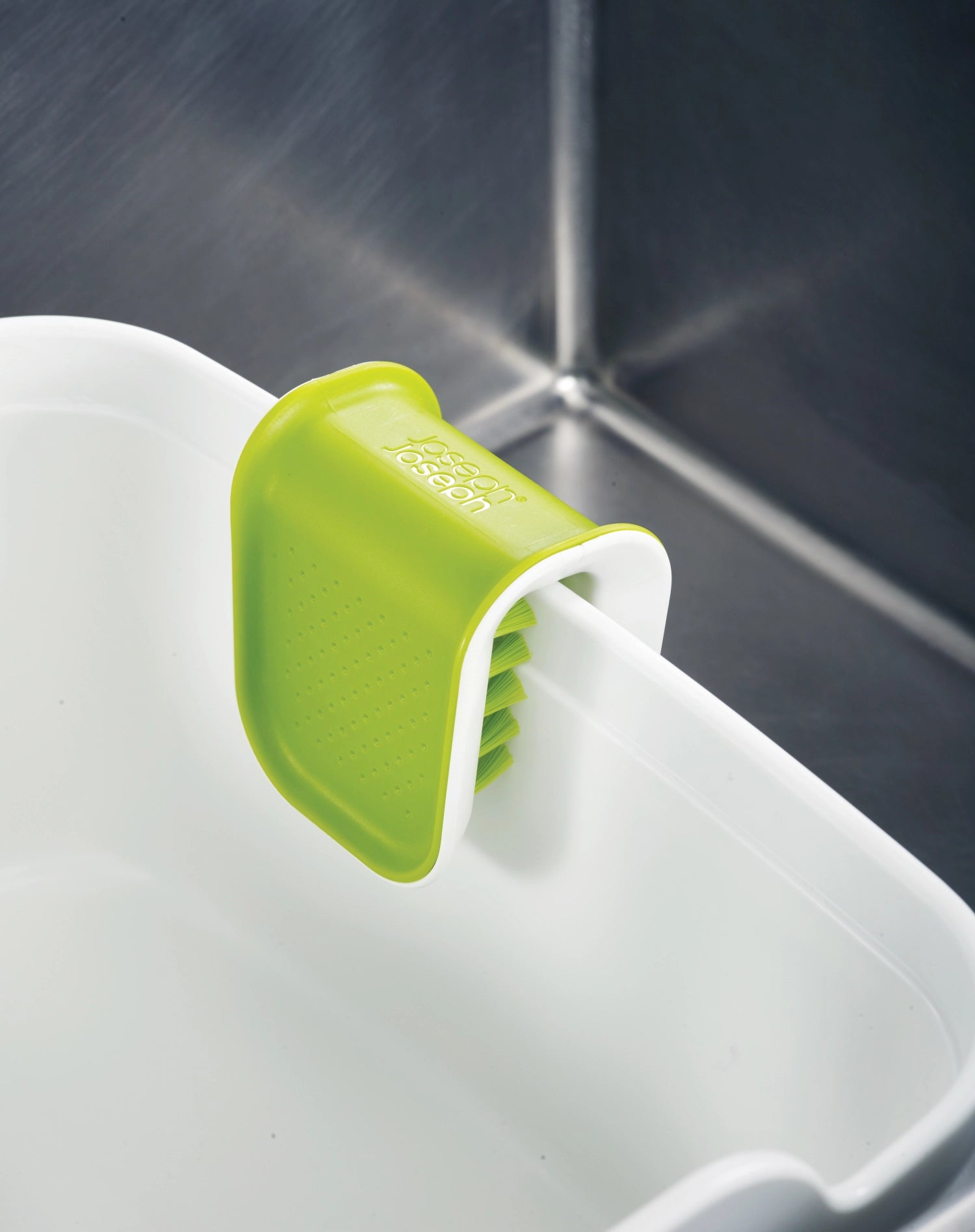 BladeBrush knife brush, green white, 7.6x5.2x8 cm