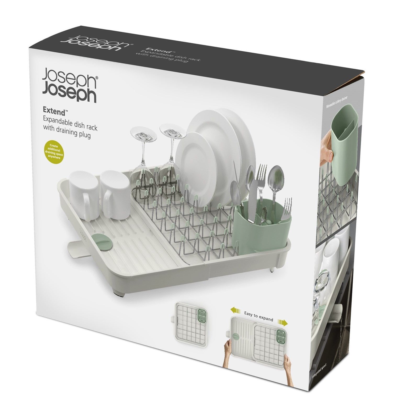 Platzsparendes Abtropfgestell in Light Stone Sage von Joseph Joseph.